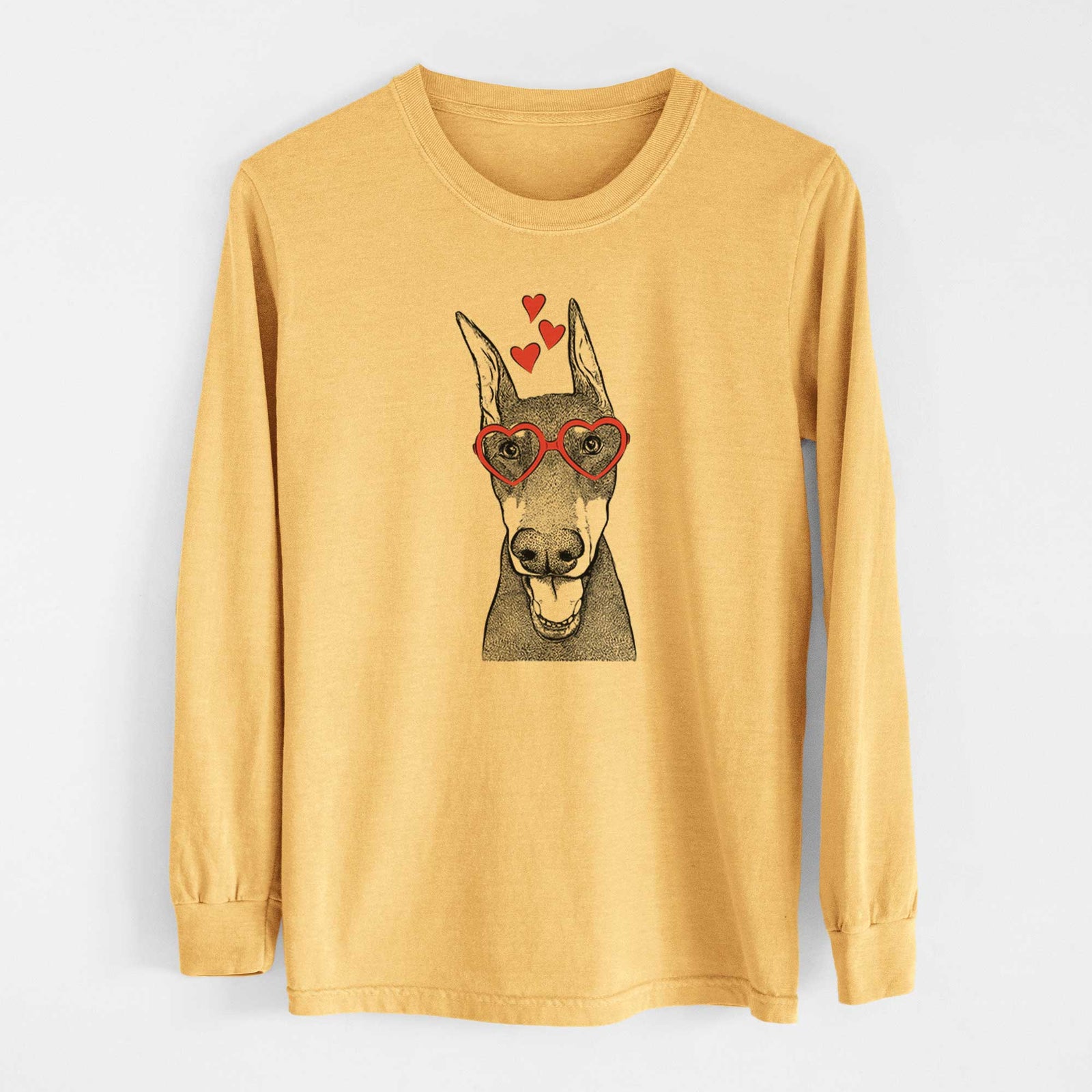 Valentine Sir Duke the Doberman Pinscher - Heavyweight 100% Cotton Long Sleeve