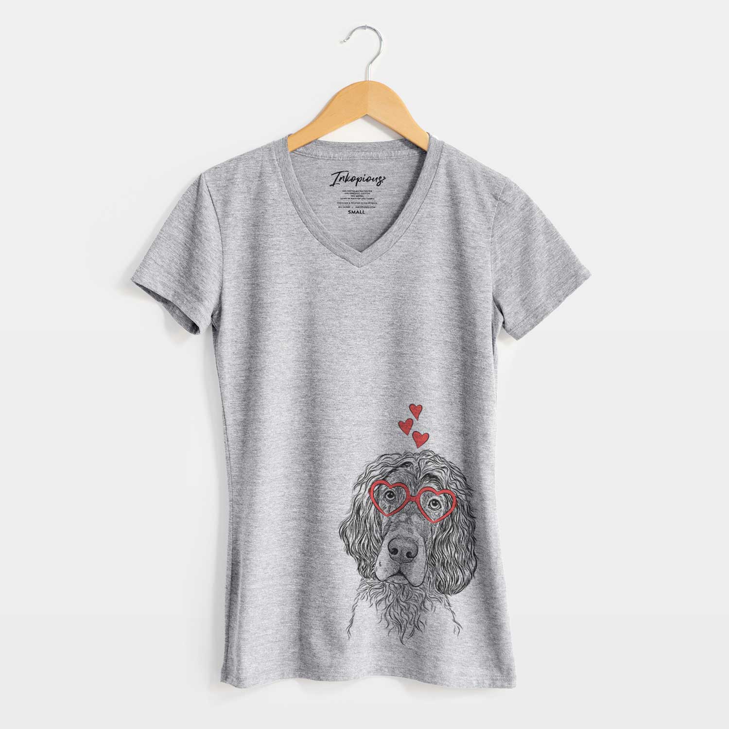 Valentine Sir Rexford the Blue Belton English Setter - Women's V-neck Shirt