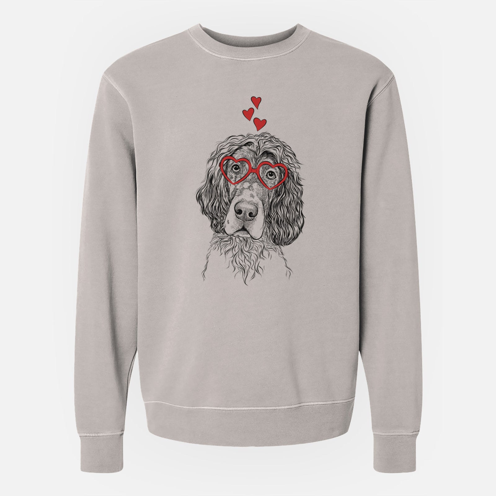Valentine Sir Rexford the Blue Belton English Setter - Unisex Pigment Dyed Crew Sweatshirt