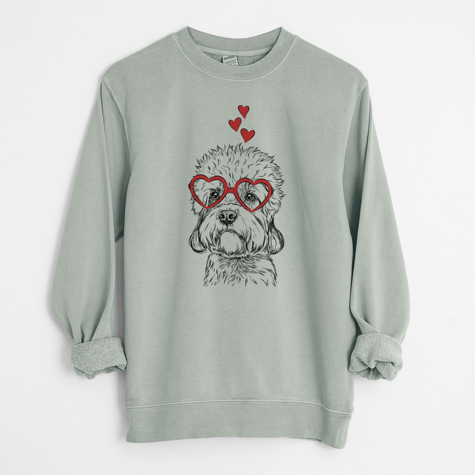 Valentine Sir Walter the Dandie Dinmont Terrier - Unisex Pigment Dyed Crew Sweatshirt