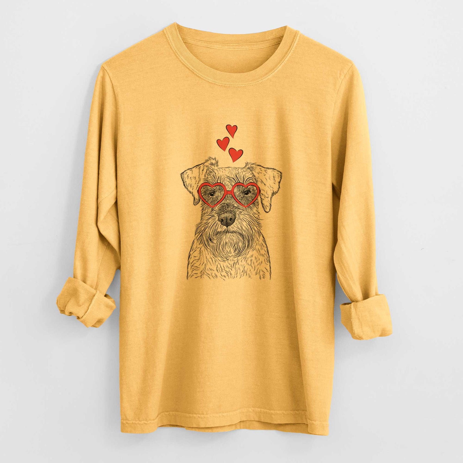 Valentine Smokey the Miniature Schnauzer - Heavyweight 100% Cotton Long Sleeve