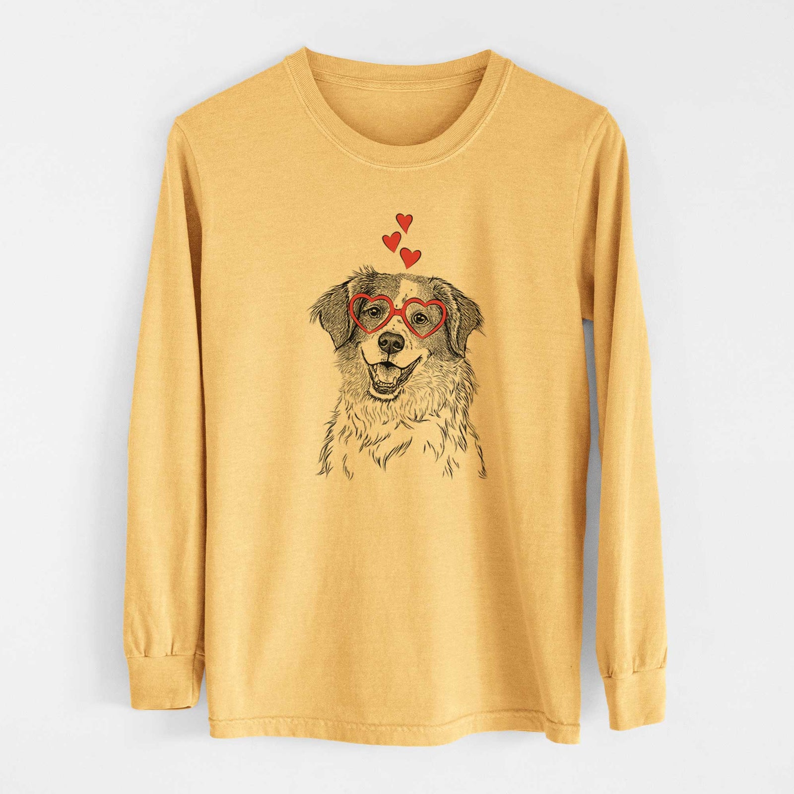 Valentine Sophie the Brittany Beagle Mix - Heavyweight 100% Cotton Long Sleeve