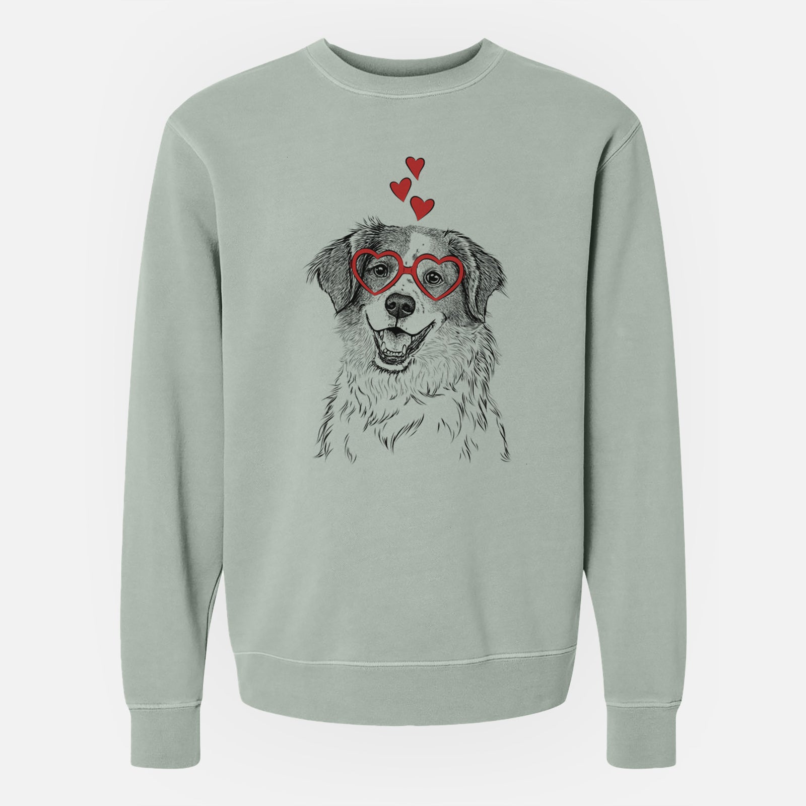 Valentine Sophie the Brittany Beagle Mix - Unisex Pigment Dyed Crew Sweatshirt