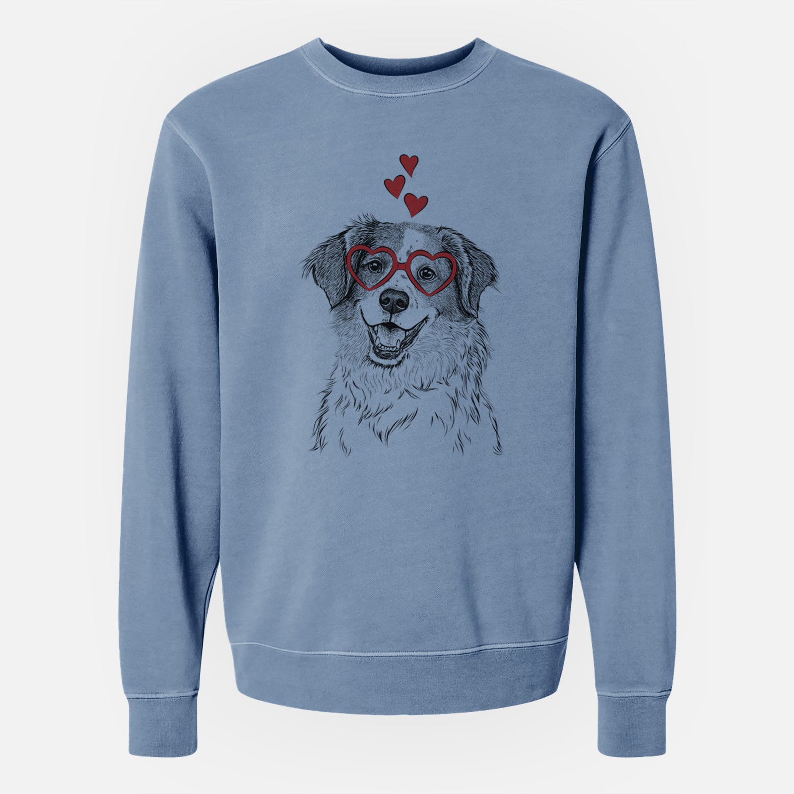 Valentine Sophie the Brittany Beagle Mix - Unisex Pigment Dyed Crew Sweatshirt