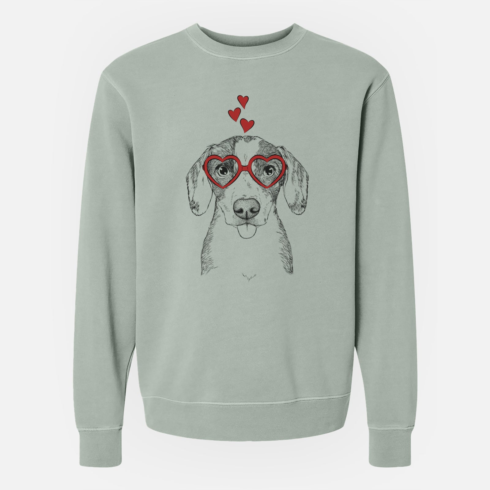 Valentine SophiePea the Mixed Breed - Unisex Pigment Dyed Crew Sweatshirt