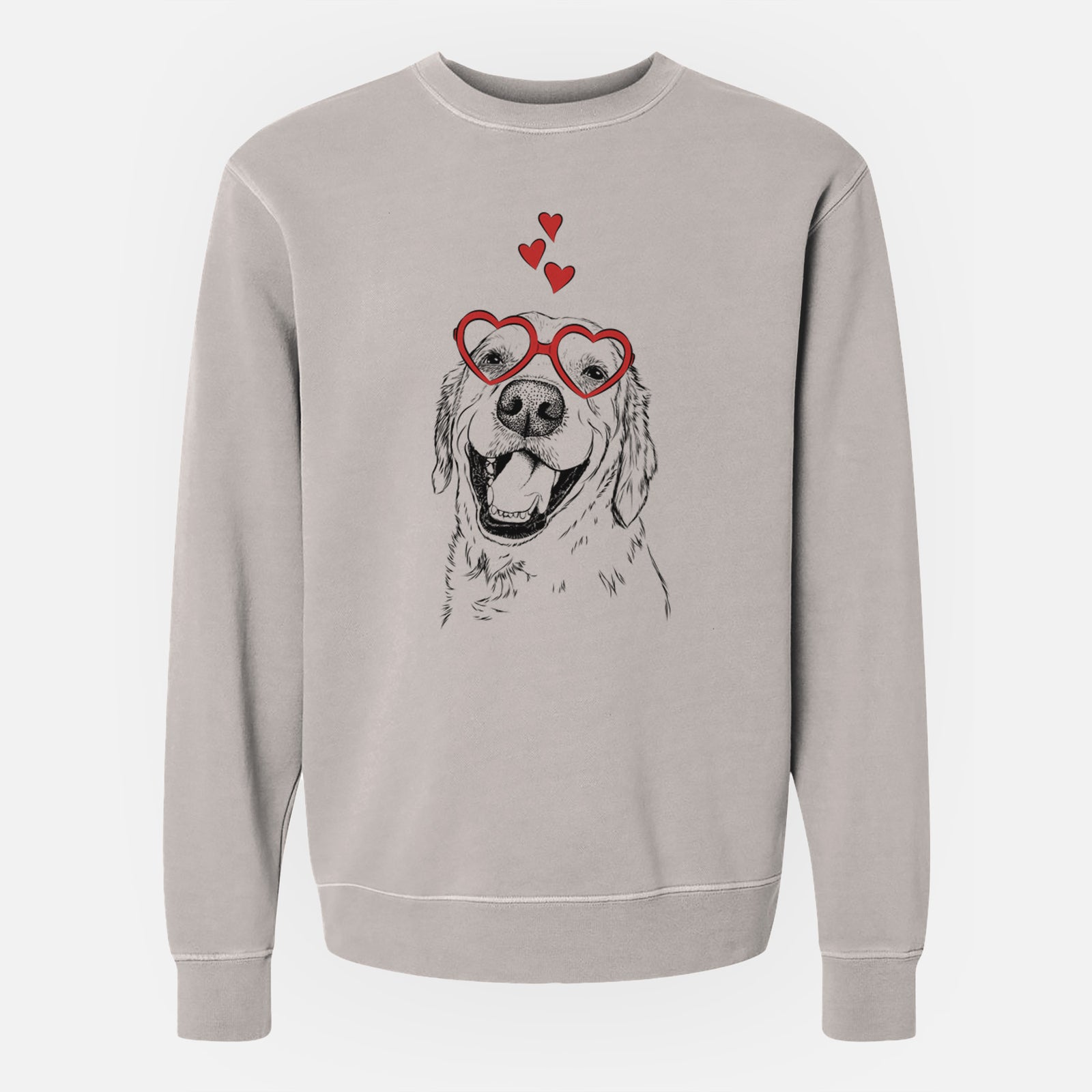 Valentine Spanky the Golden Retriever - Unisex Pigment Dyed Crew Sweatshirt