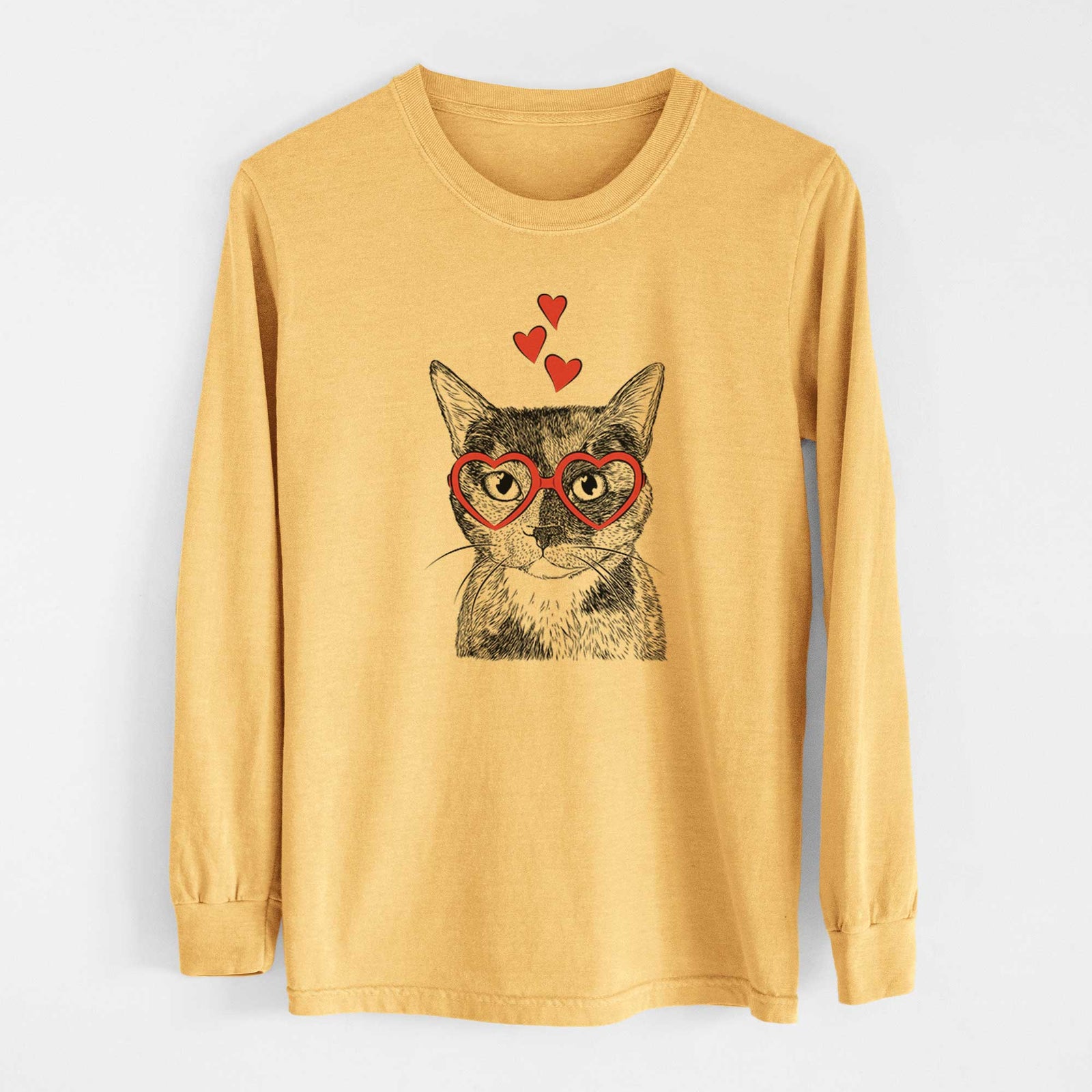 Valentine Spooky Kitty the Tortoiseshell Cat - Heavyweight 100% Cotton Long Sleeve