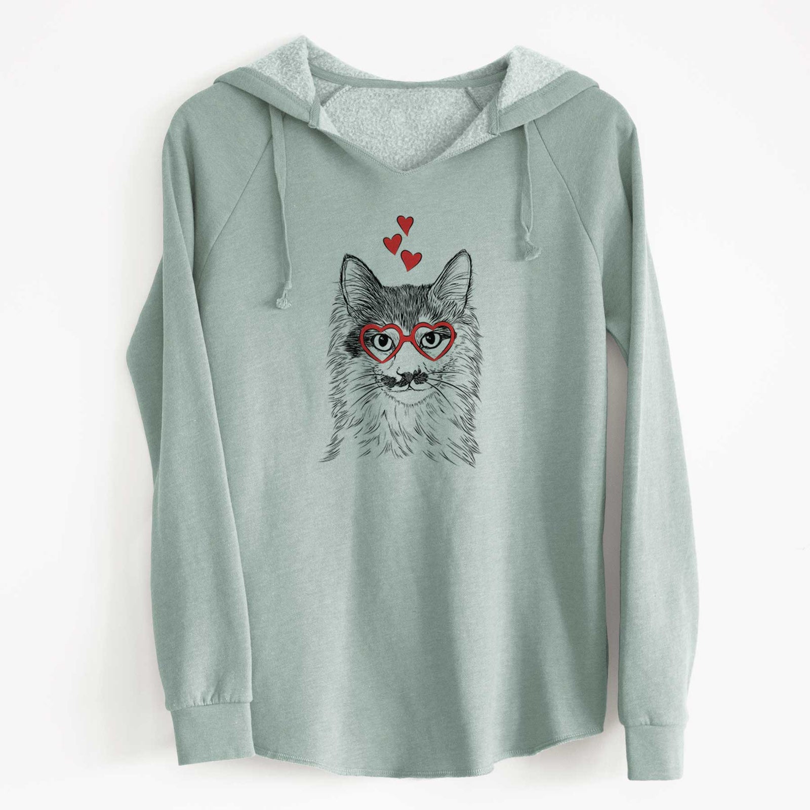 Valentine Stache the Longhaired Mustard Cat - Cali Wave Hooded Sweatshirt