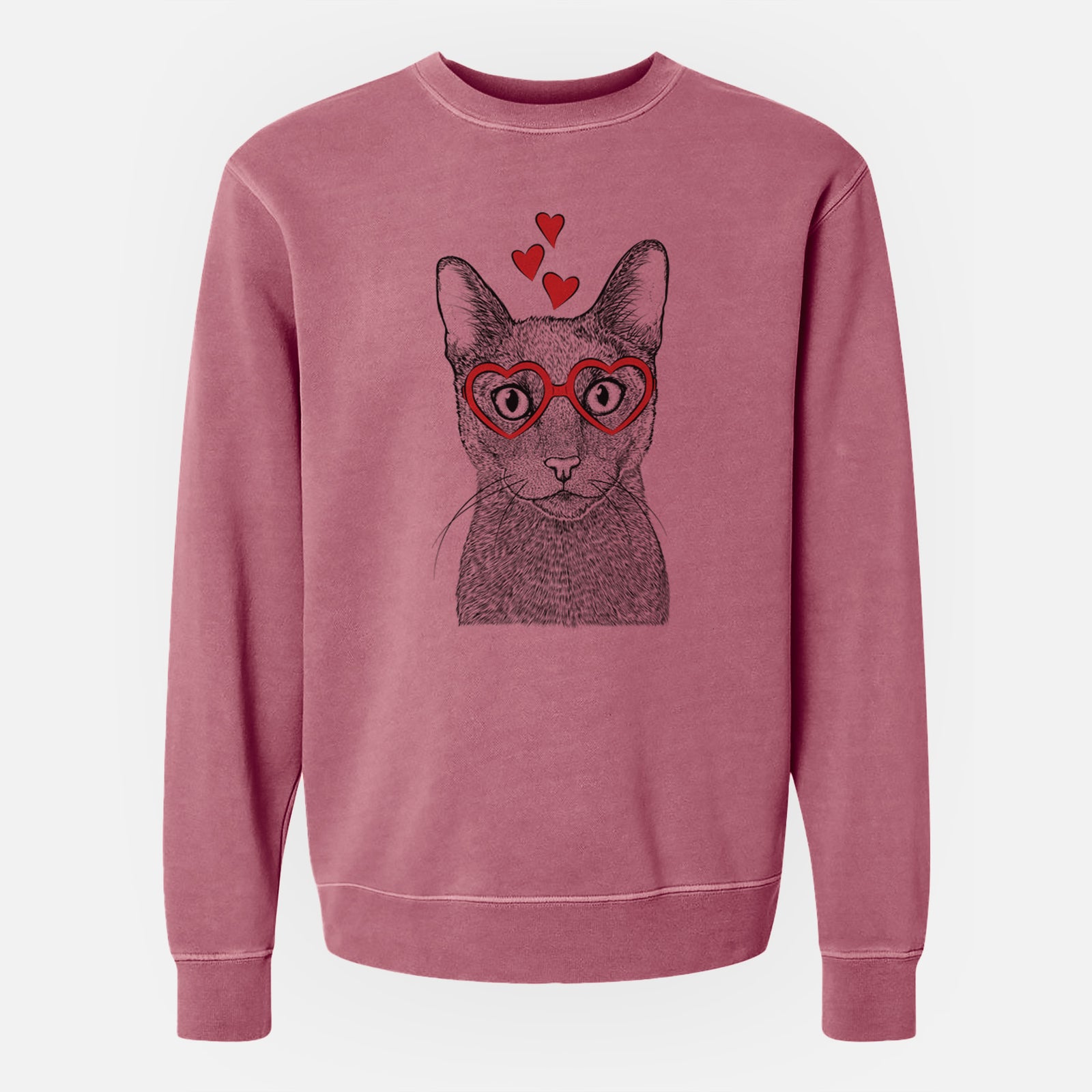 Valentine Stanley the Russian Blue Cat - Unisex Pigment Dyed Crew Sweatshirt