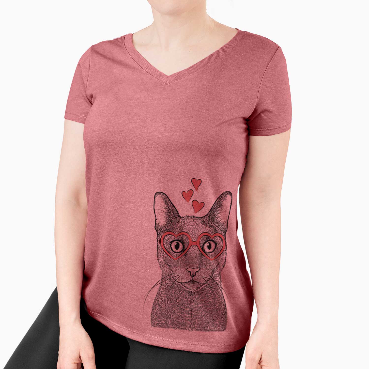 Valentine Stanley the Russian Blue Cat - Women's V-neck Shirt