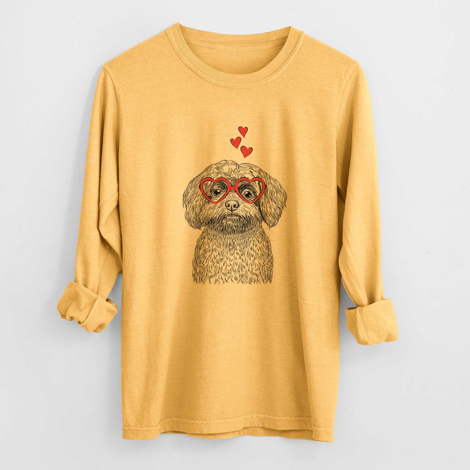 Valentine Stella the Shih Tzu Mix - Heavyweight 100% Cotton Long Sleeve