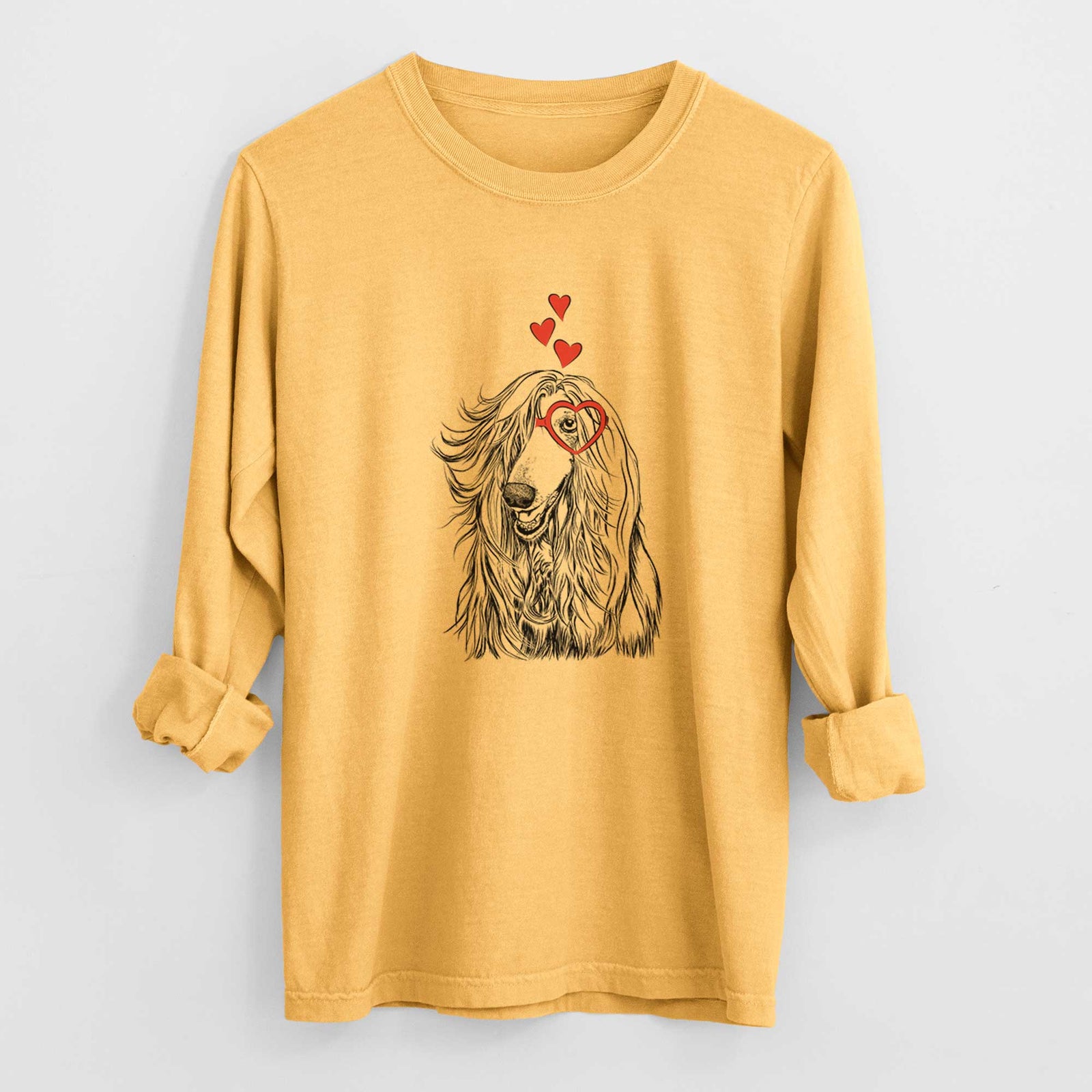 Valentine Sterling the Afghan Hound - Heavyweight 100% Cotton Long Sleeve
