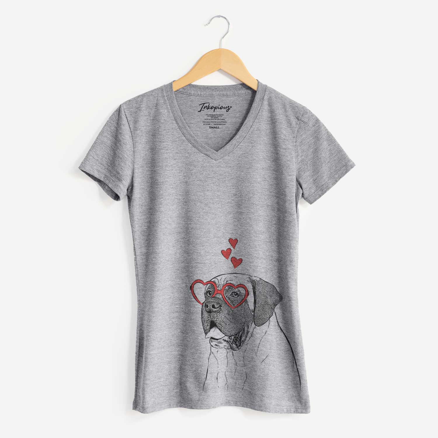 Valentine Sterling the English Mastiff - Women's V-neck Shirt