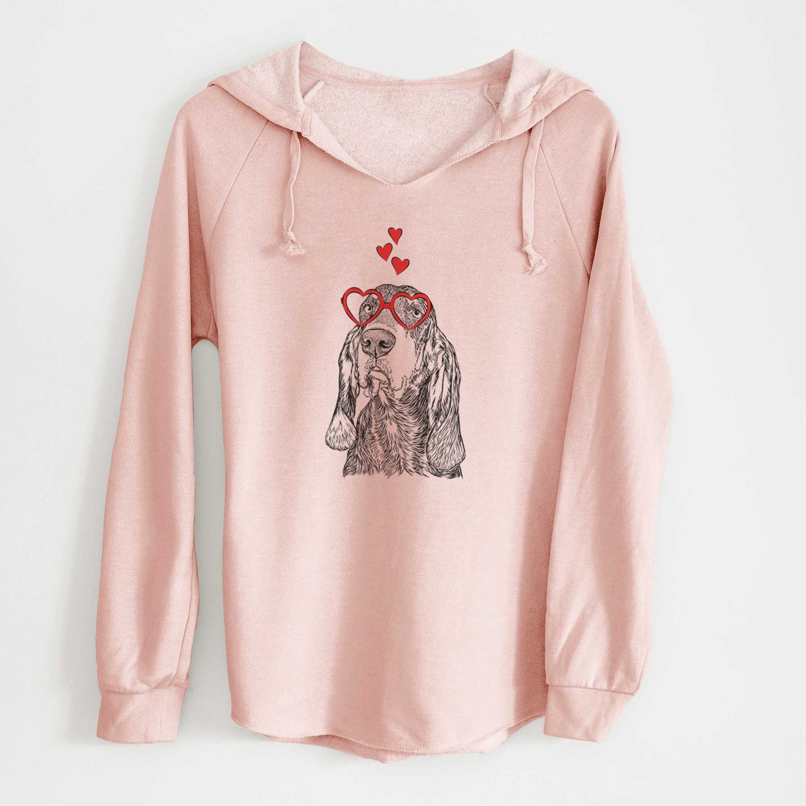 Valentine Stu the Black and Tan Coonhound - Cali Wave Hooded Sweatshirt