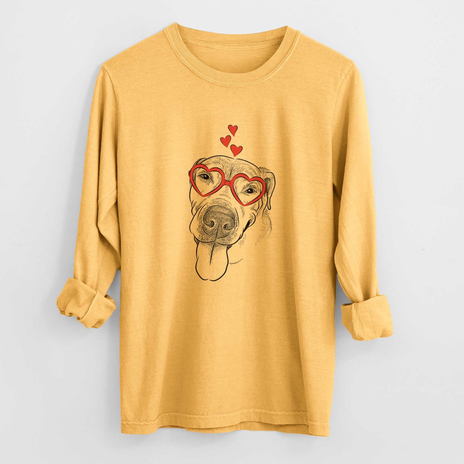 Valentine Sugar the Staffordshire Terrier Mix - Heavyweight 100% Cotton Long Sleeve