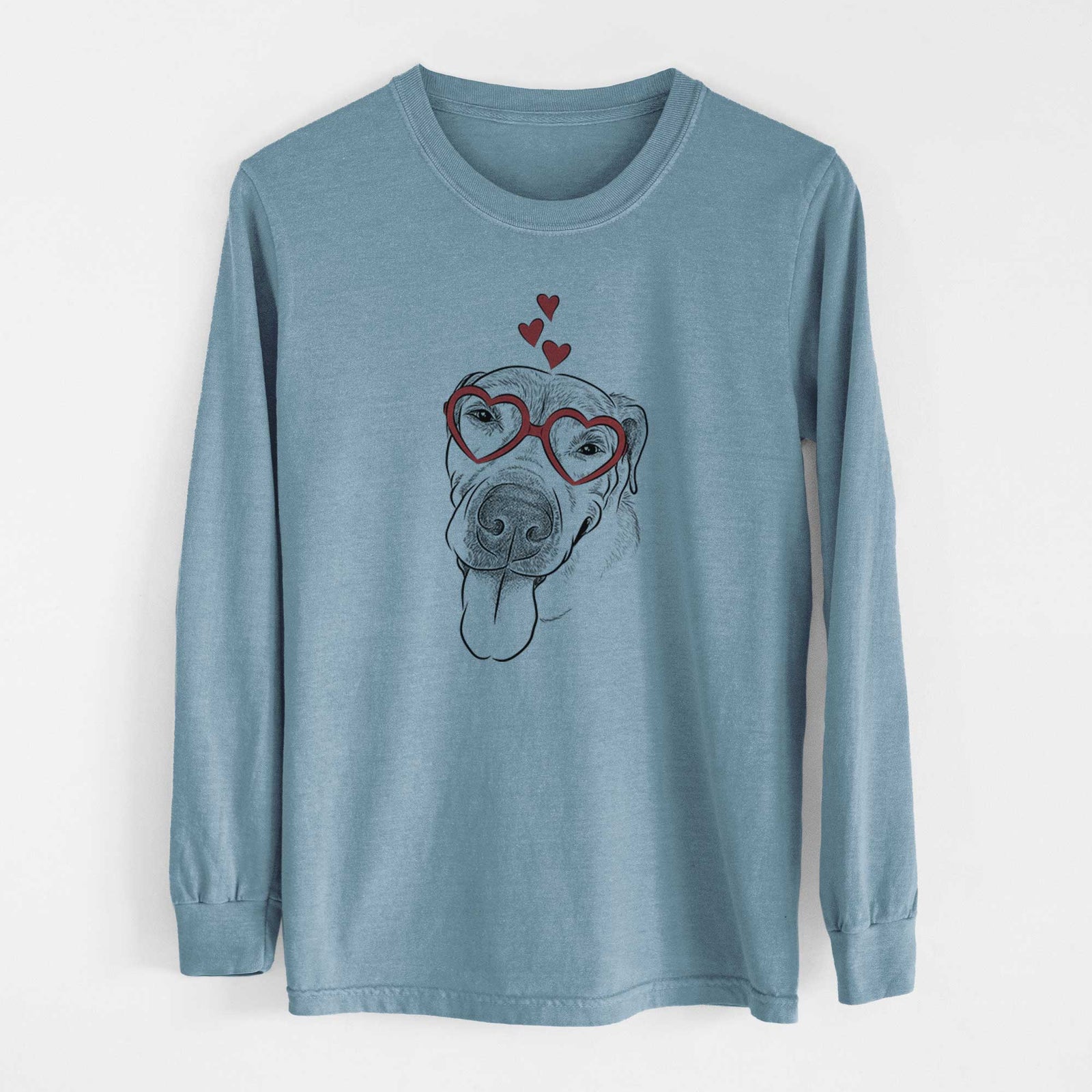 Valentine Sugar the Staffordshire Terrier Mix - Heavyweight 100% Cotton Long Sleeve