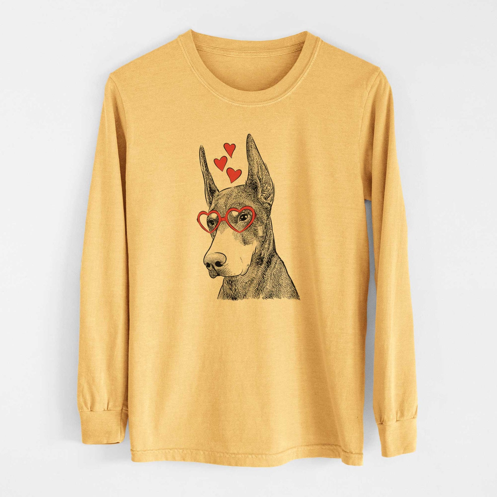 Valentine Sunny the Doberman Pinscher - Heavyweight 100% Cotton Long Sleeve