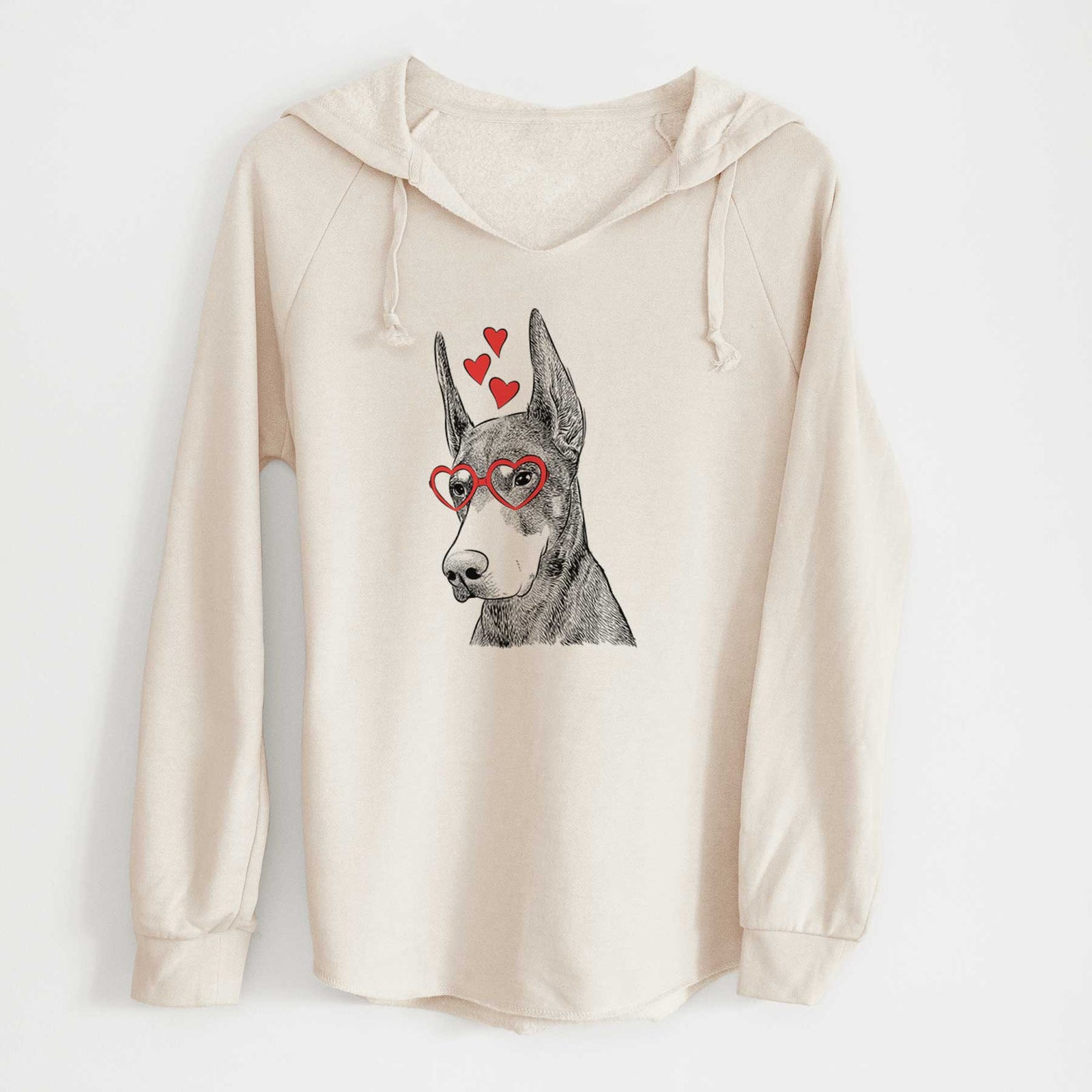 Valentine Sunny the Doberman Pinscher - Cali Wave Hooded Sweatshirt