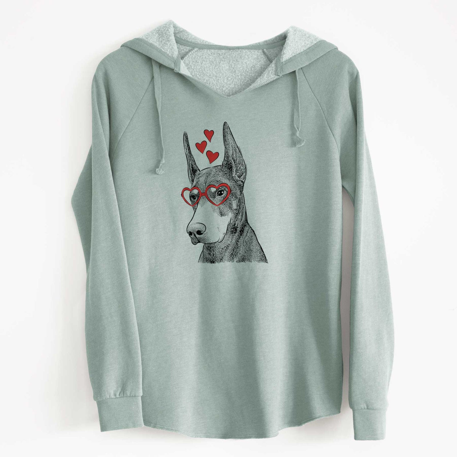 Valentine Sunny the Doberman Pinscher - Cali Wave Hooded Sweatshirt