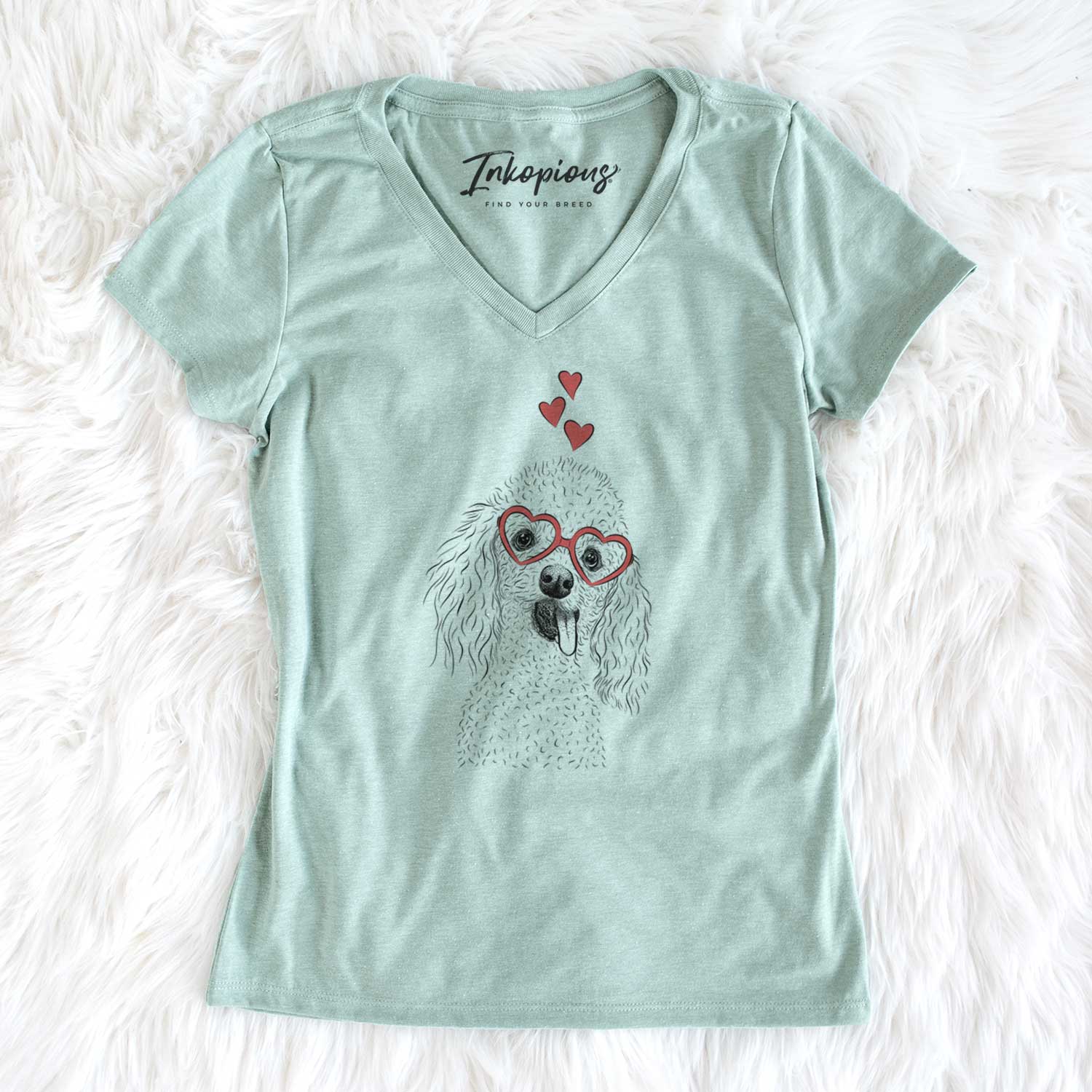 Valentine Super Joey the Toy Poodle - Women's V-neck Shirt