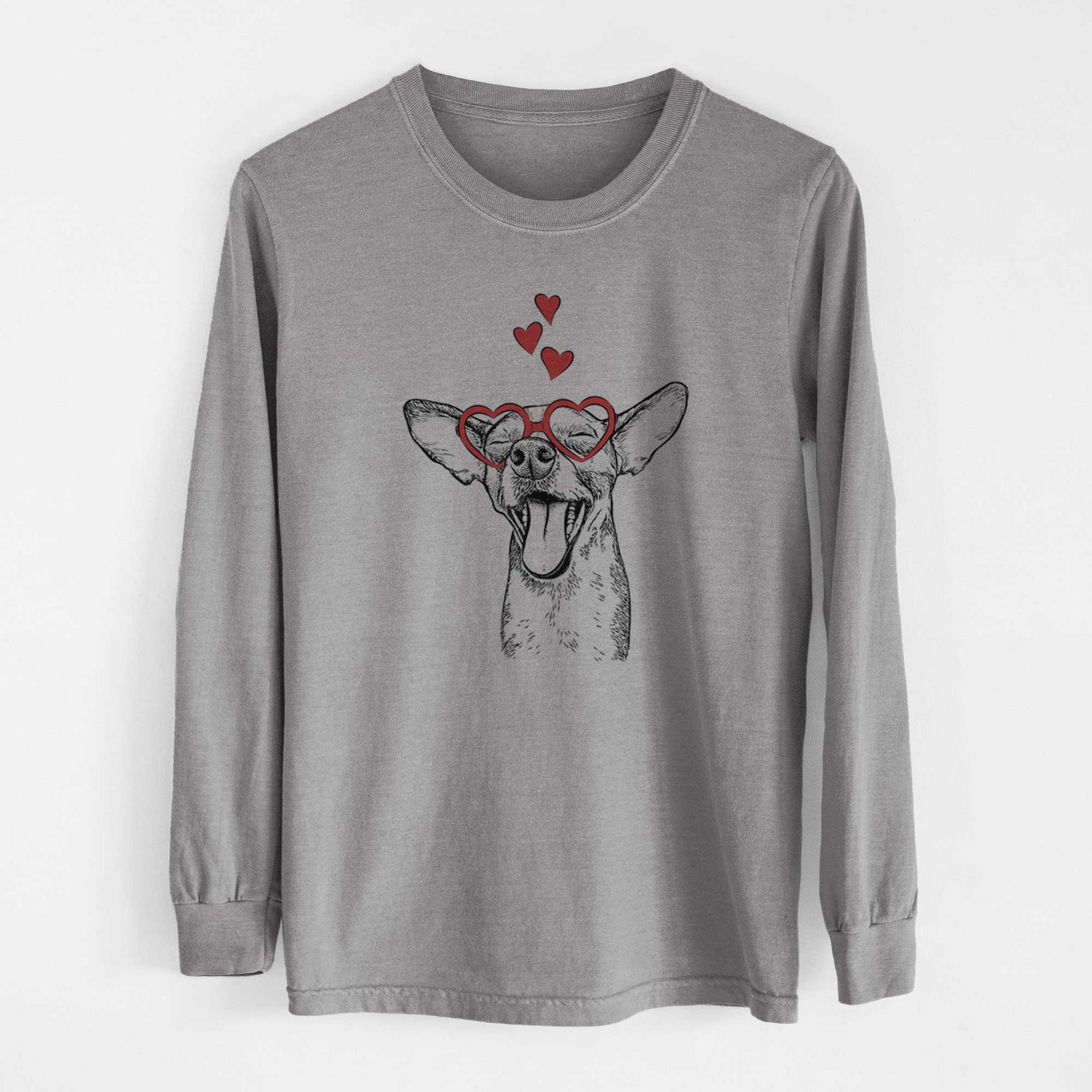 Valentine SweetBailey the Chihuahua Mix - Heavyweight 100% Cotton Long Sleeve