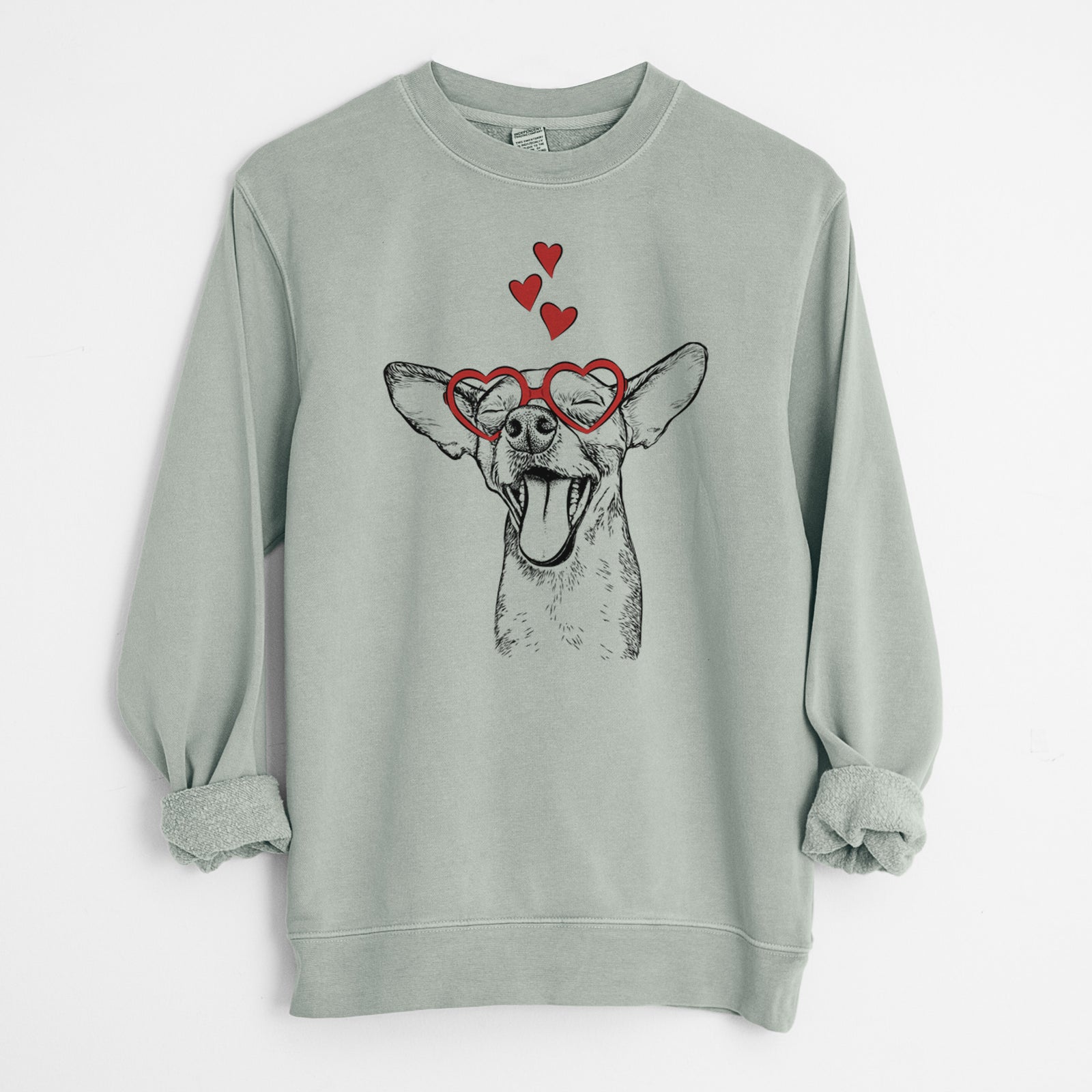 Valentine SweetBailey the Chihuahua Mix - Unisex Pigment Dyed Crew Sweatshirt