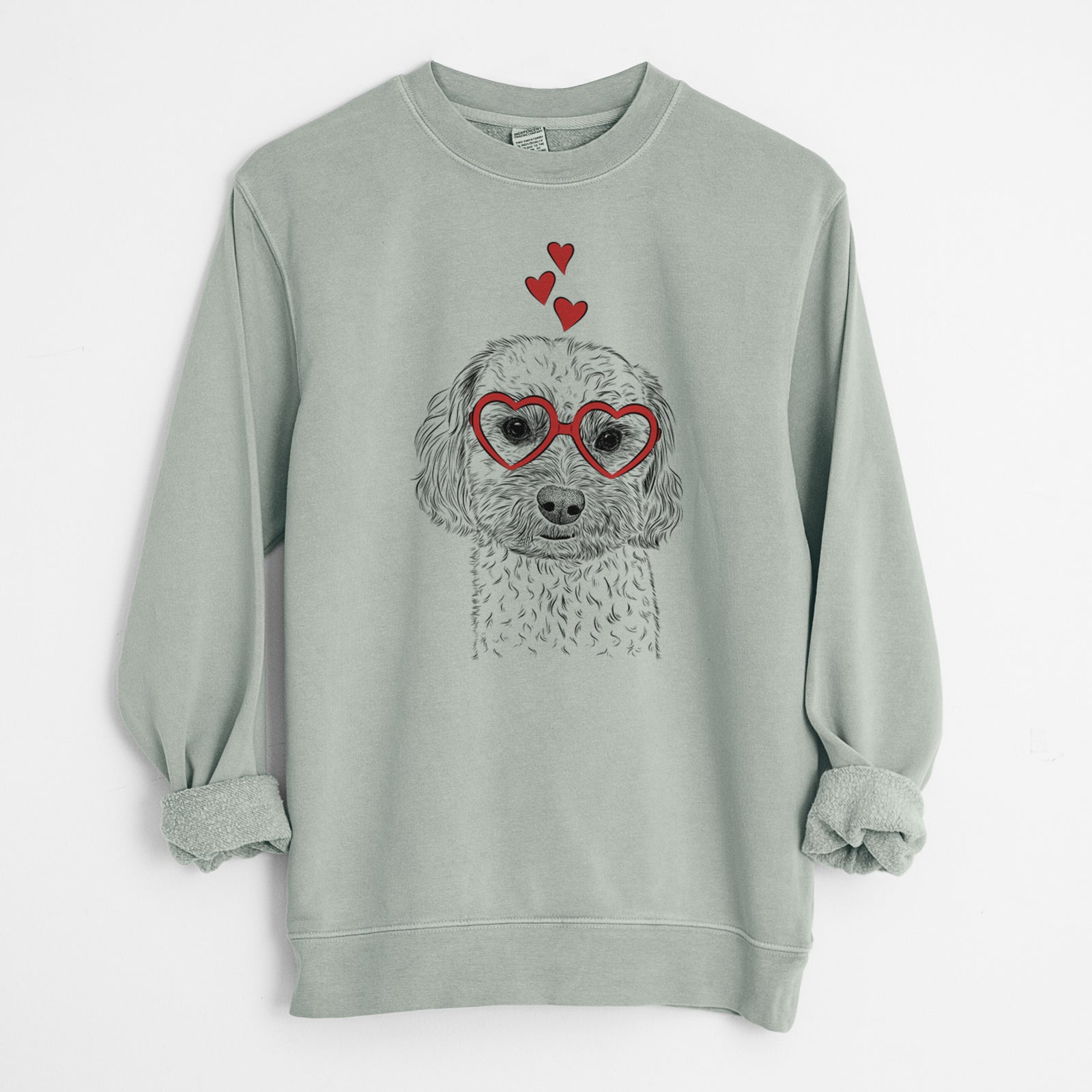 Valentine Sweet George the Mixed Breed - Unisex Pigment Dyed Crew Sweatshirt