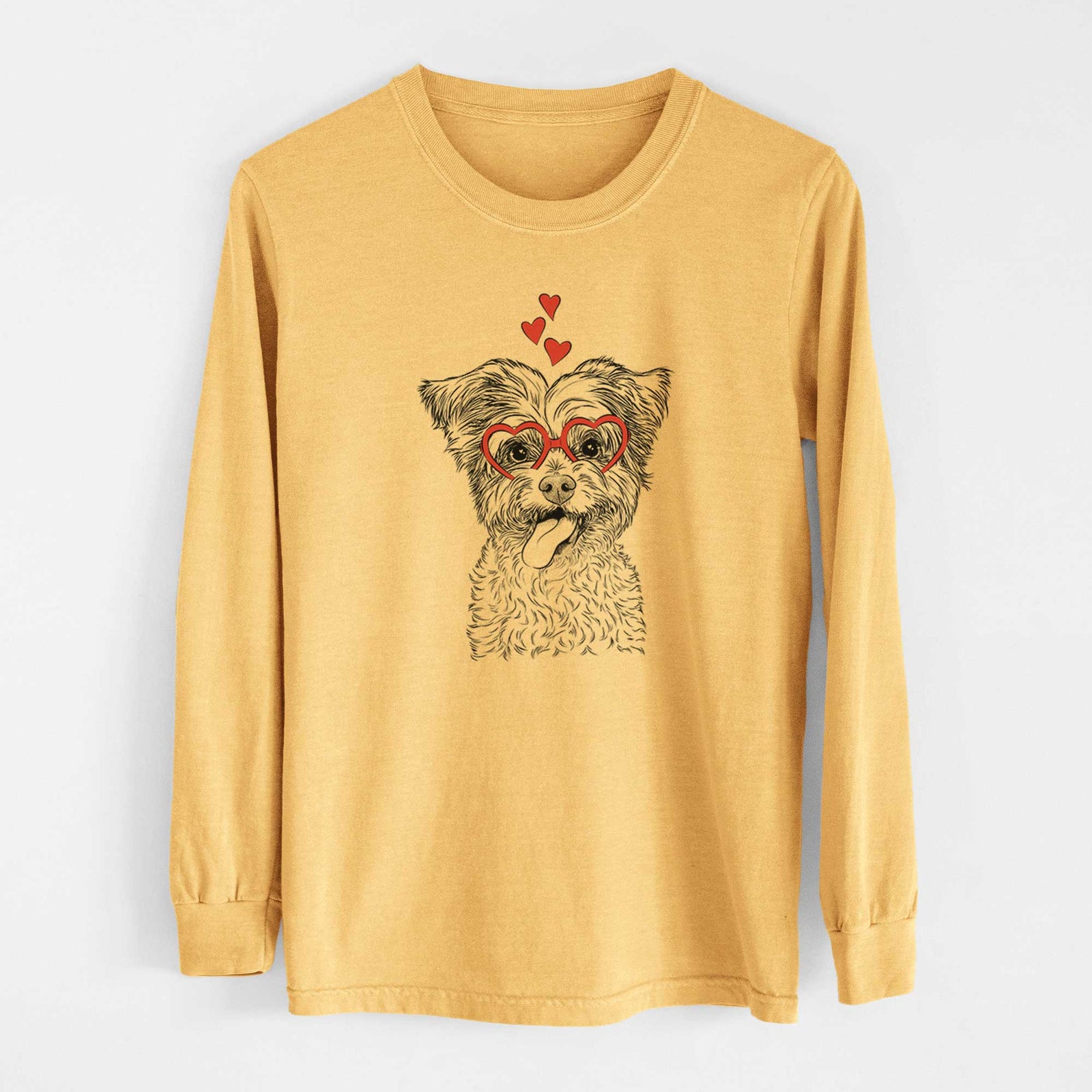 Valentine Sweetie the Terrier Mix - Heavyweight 100% Cotton Long Sleeve
