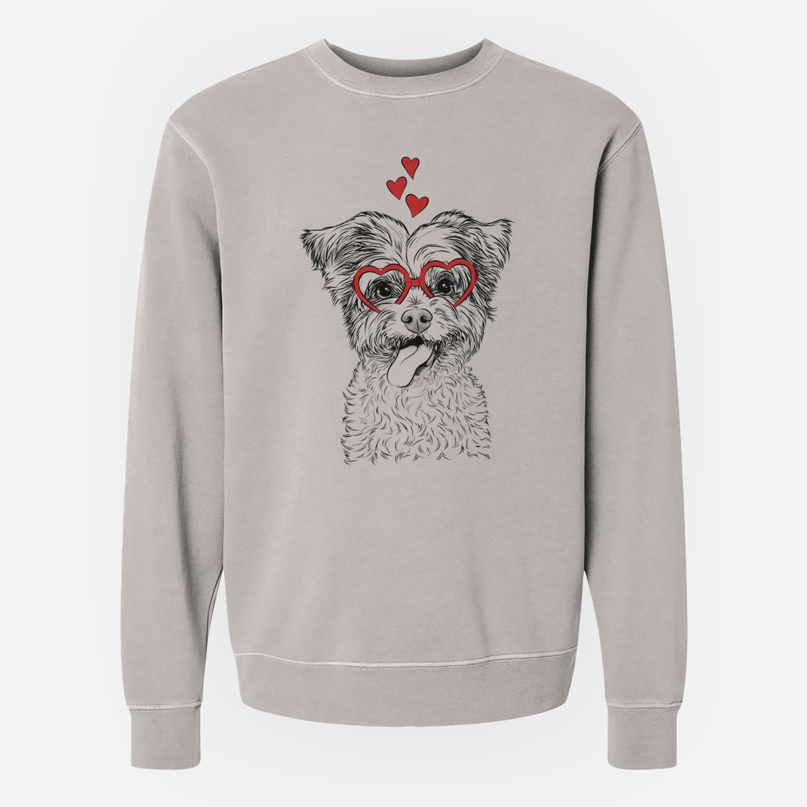 Valentine Sweetie the Terrier Mix - Unisex Pigment Dyed Crew Sweatshirt