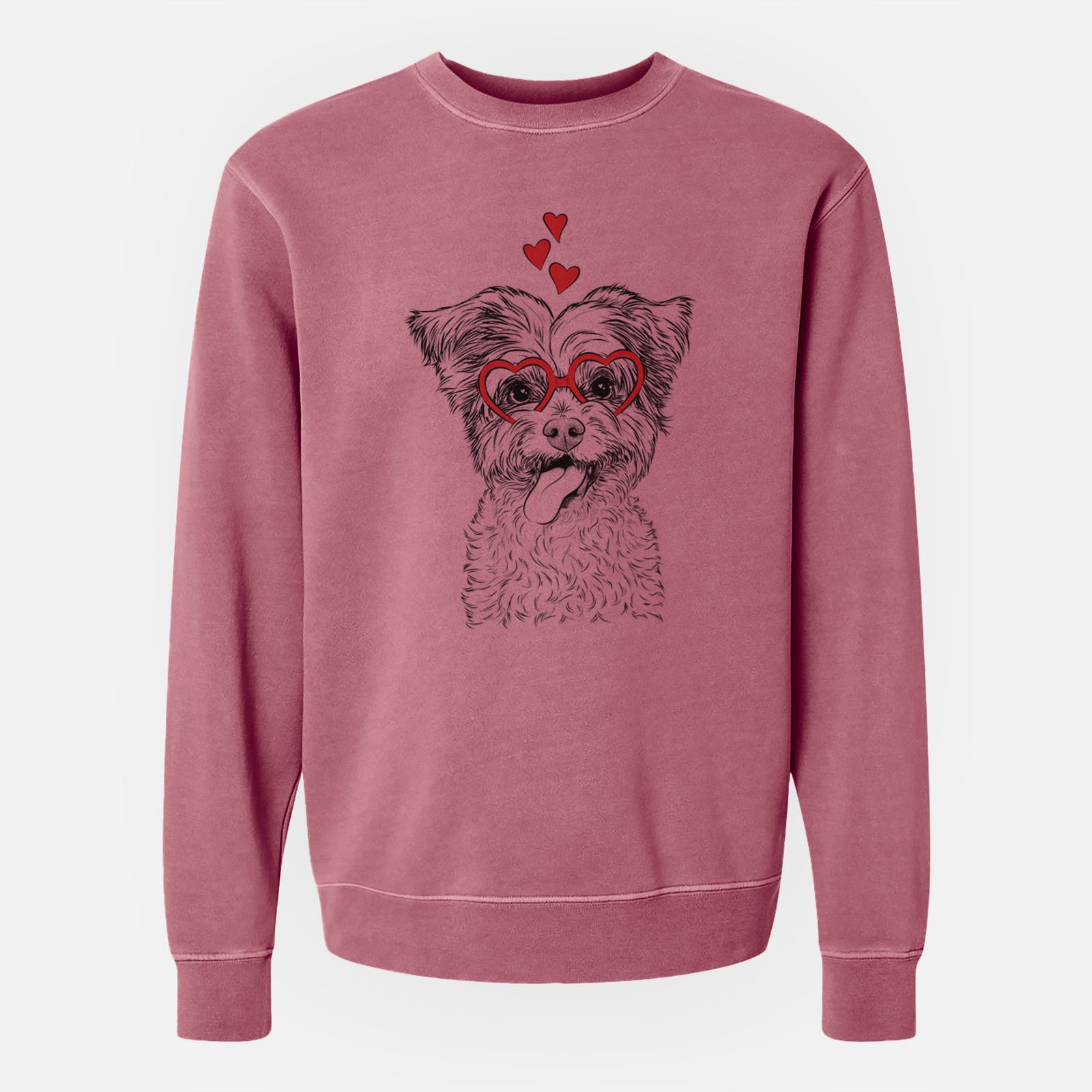 Valentine Sweetie the Terrier Mix - Unisex Pigment Dyed Crew Sweatshirt