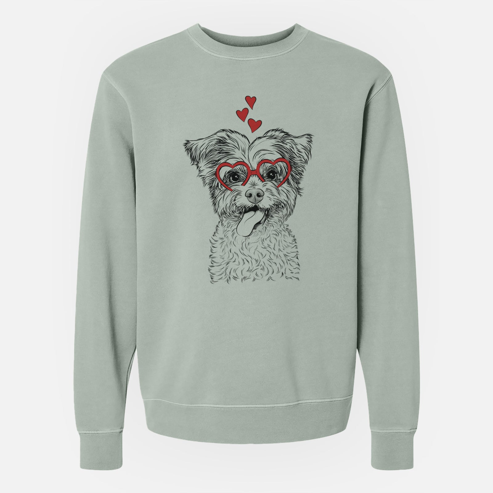 Valentine Sweetie the Terrier Mix - Unisex Pigment Dyed Crew Sweatshirt