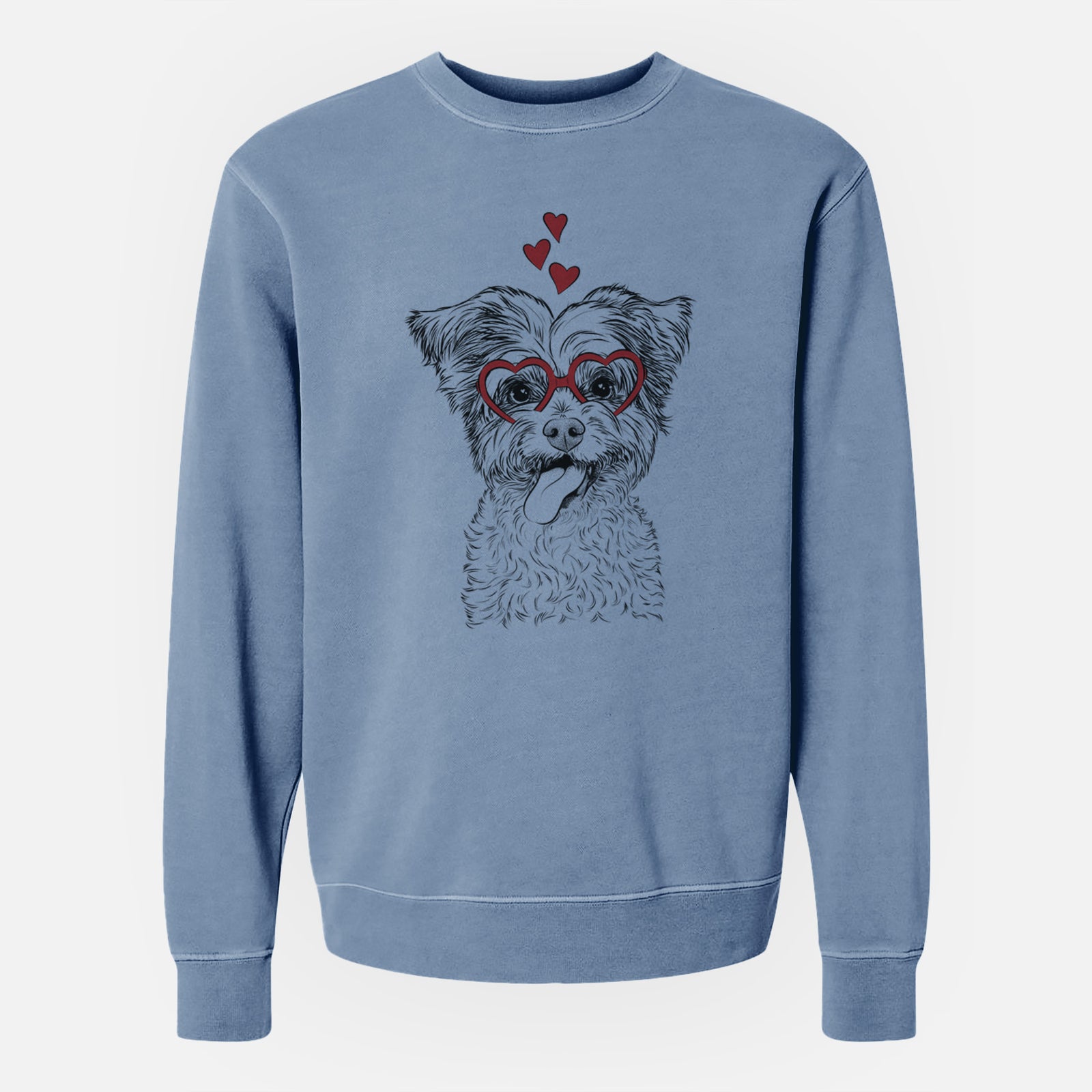 Valentine Sweetie the Terrier Mix - Unisex Pigment Dyed Crew Sweatshirt