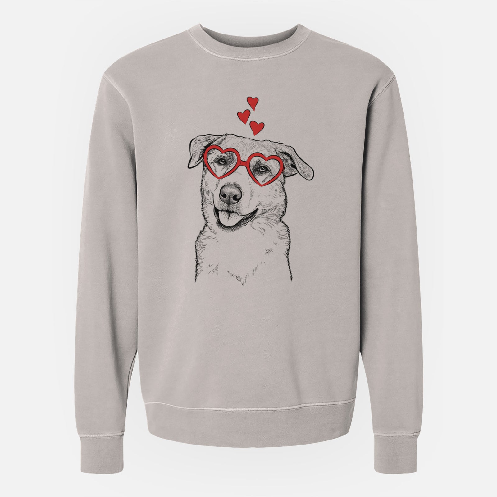 Valentine Sydney the Great Pyrenees Australian Shepherd Mix - Unisex Pigment Dyed Crew Sweatshirt