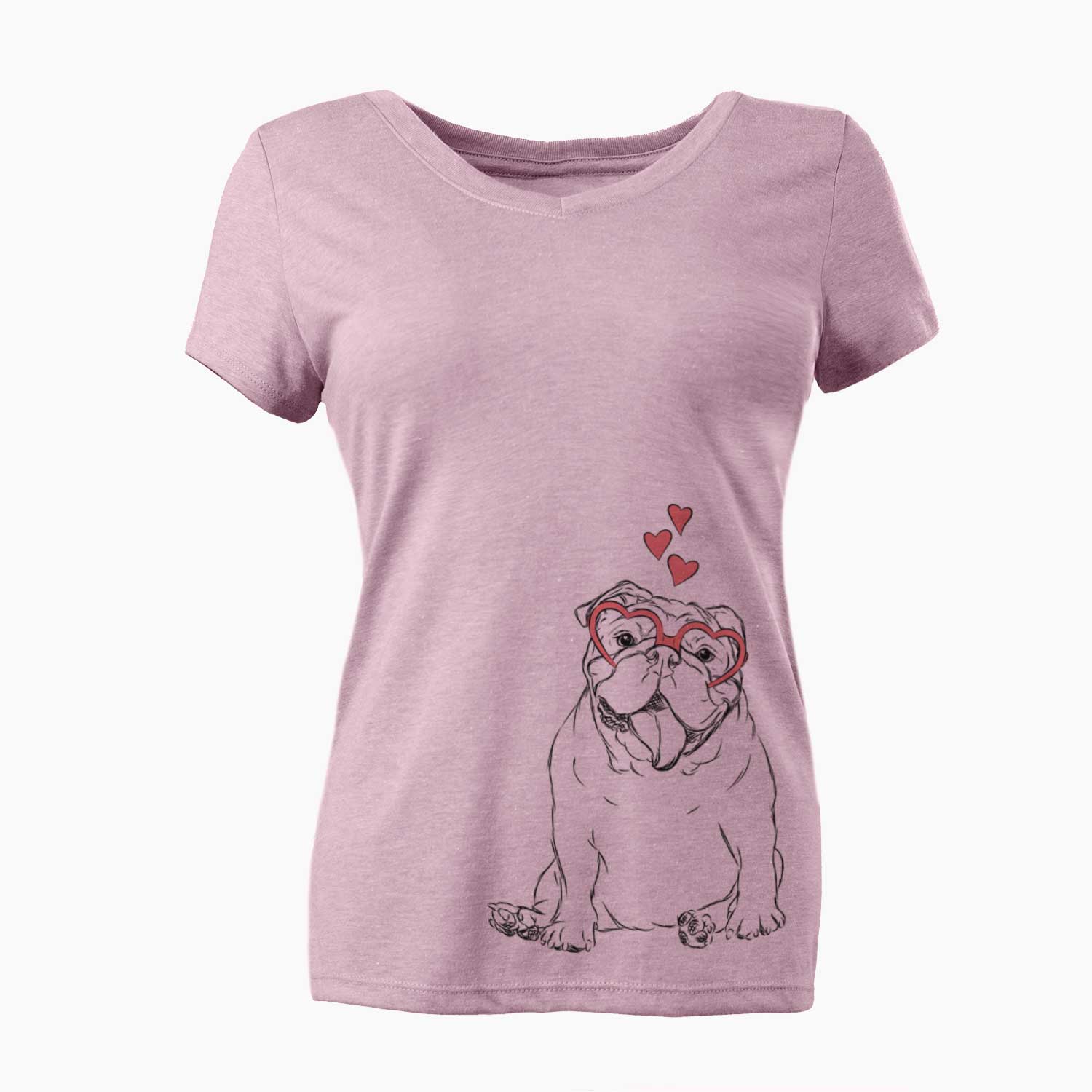 Valentine Tank the English Bulldog - Women's V-neck Shirt