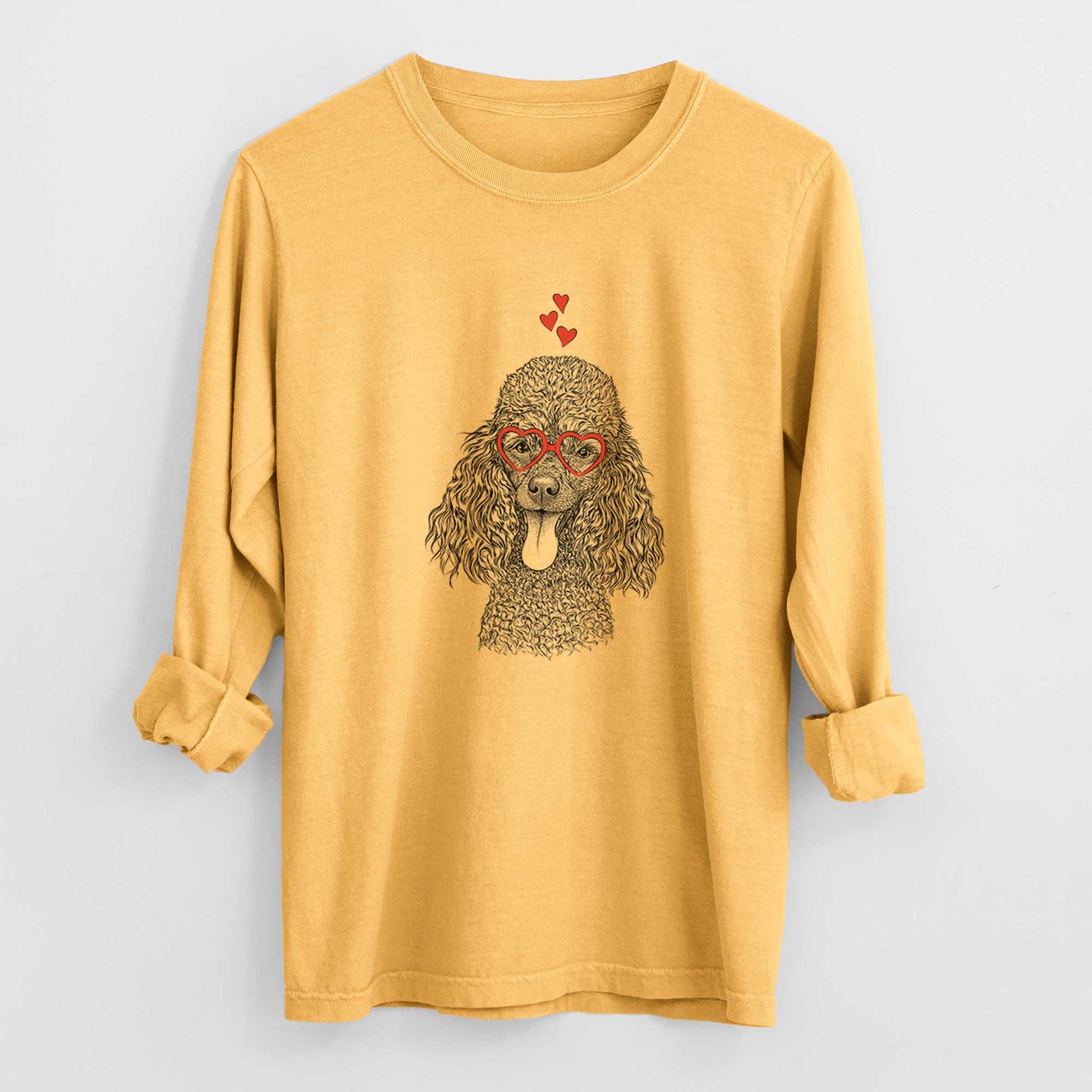 Valentine Teddy the Mini Poodle - Heavyweight 100% Cotton Long Sleeve