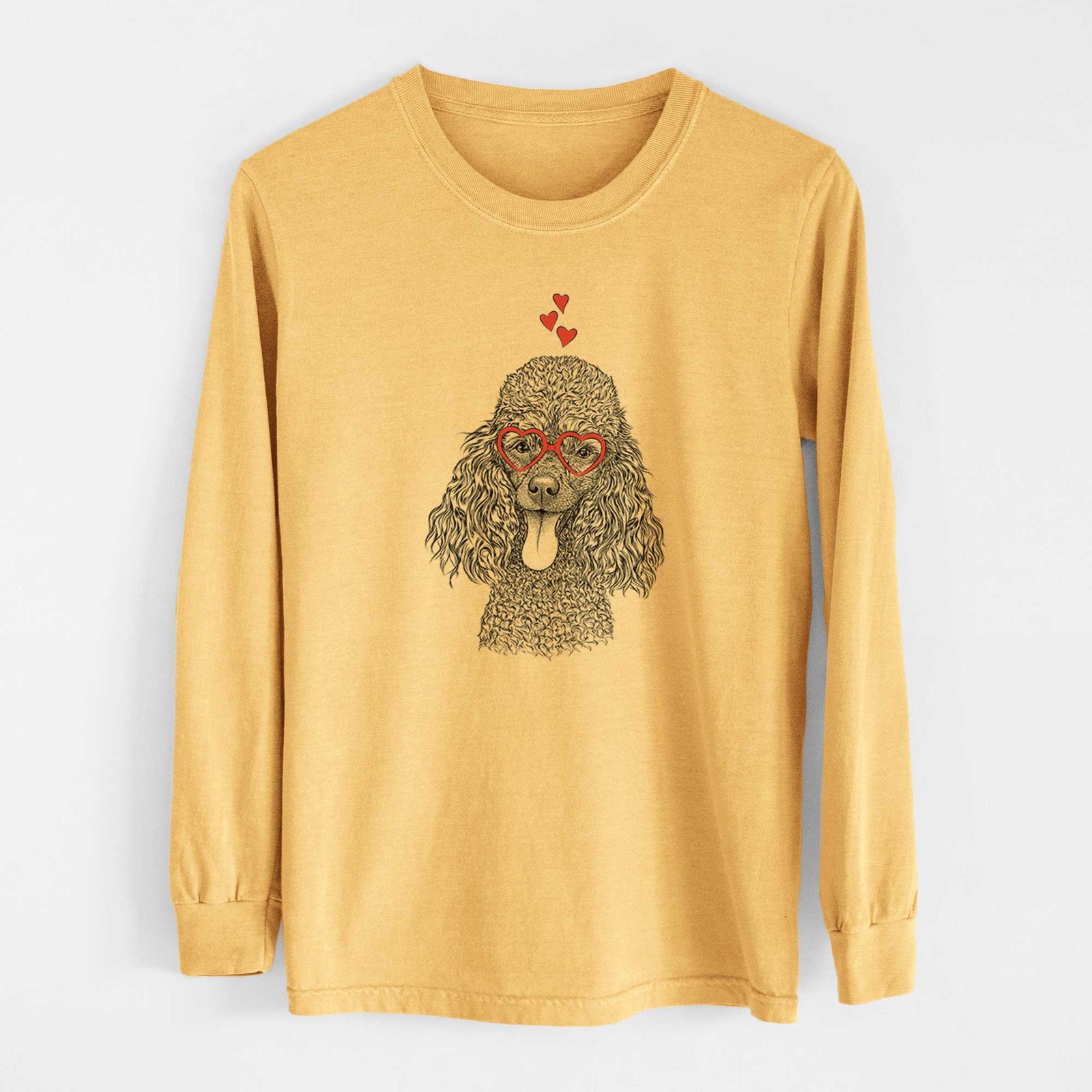 Valentine Teddy the Mini Poodle - Heavyweight 100% Cotton Long Sleeve