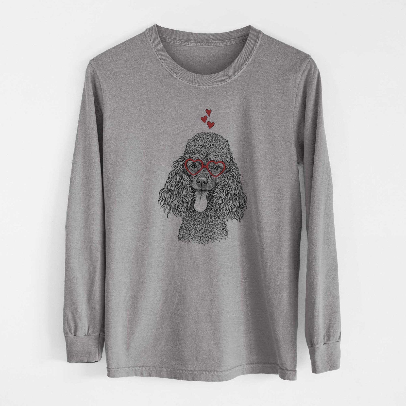 Valentine Teddy the Mini Poodle - Heavyweight 100% Cotton Long Sleeve