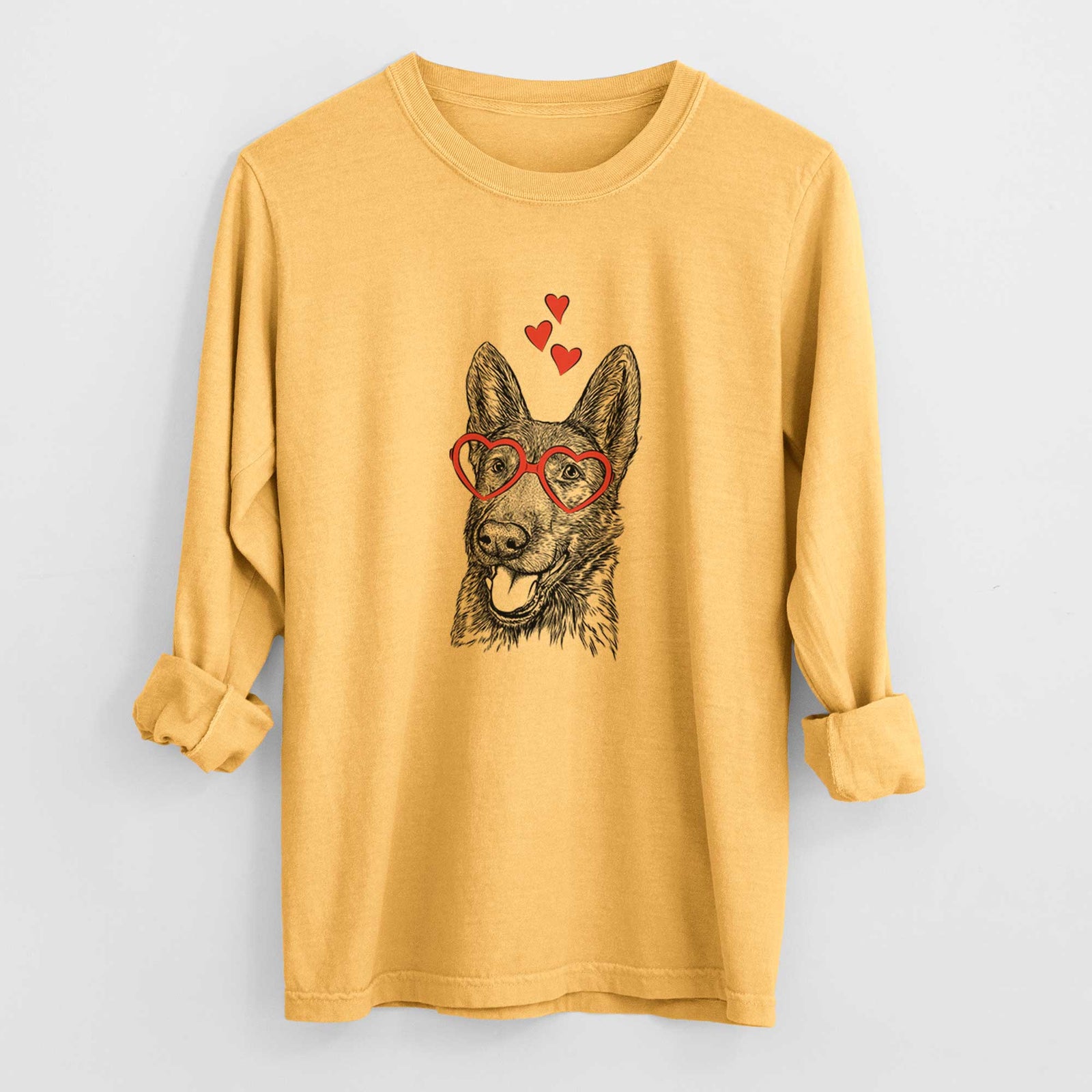 Valentine Tena the German Shepherd - Heavyweight 100% Cotton Long Sleeve