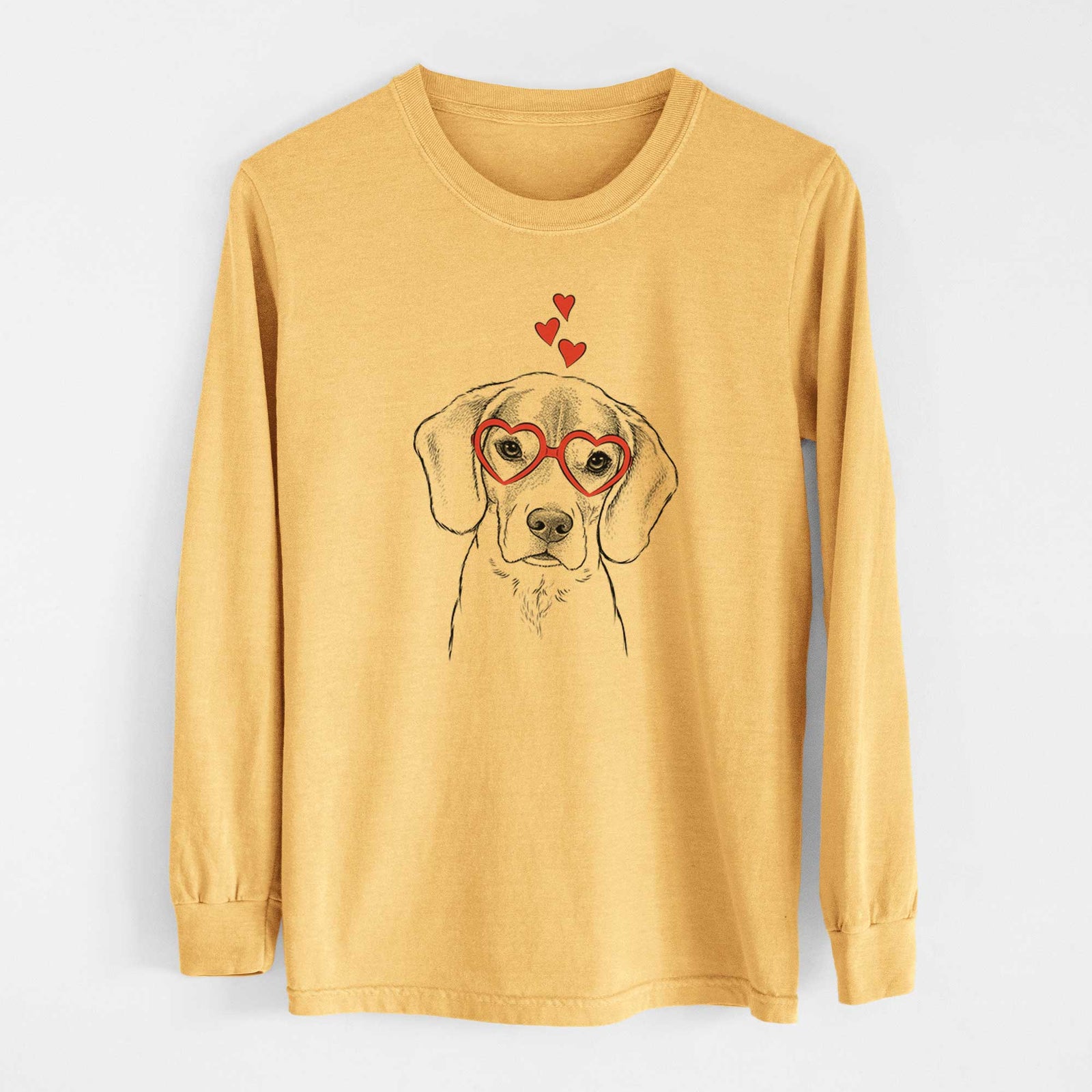Valentine Thea the Beagle - Heavyweight 100% Cotton Long Sleeve