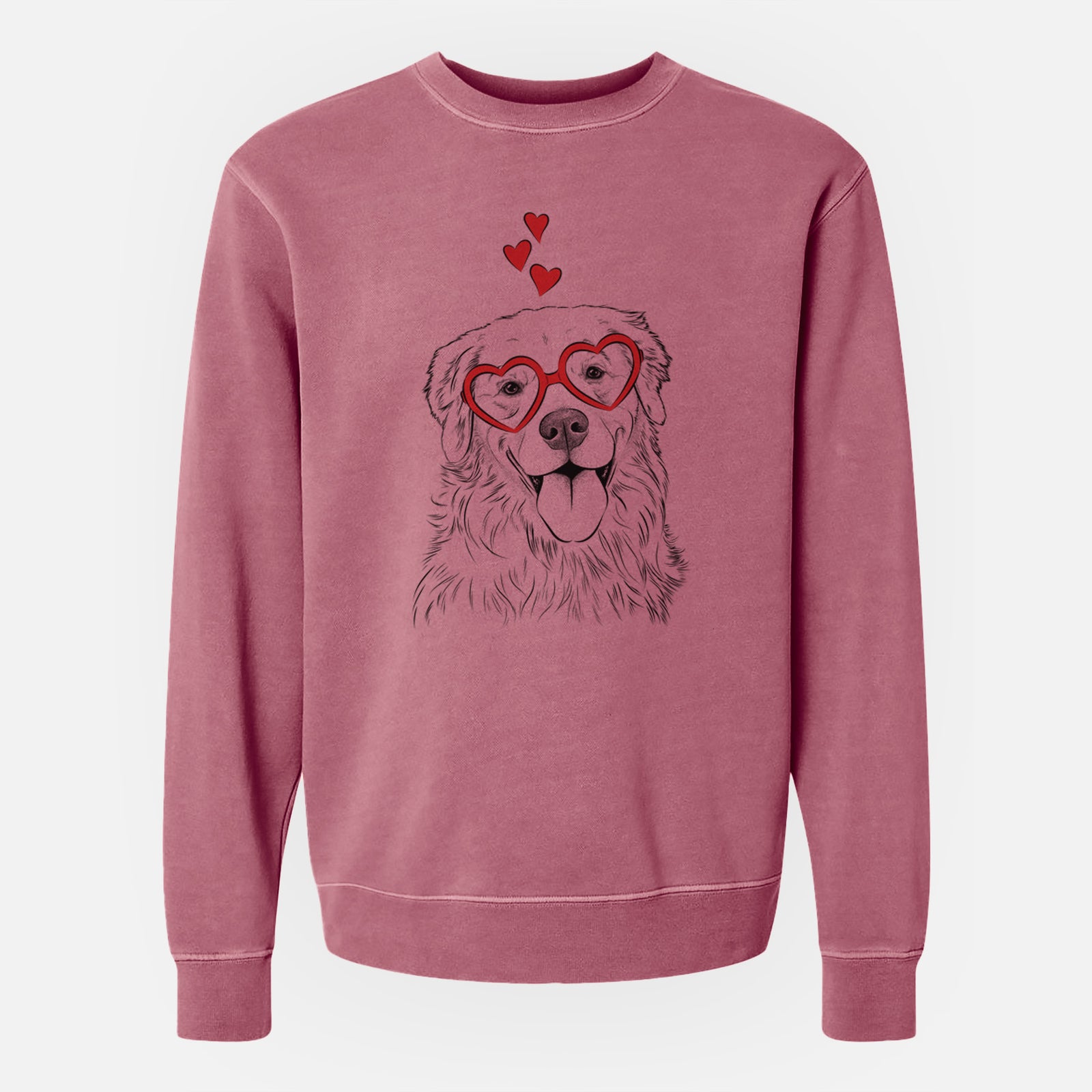 Valentine Ticket the Golden Retriever - Unisex Pigment Dyed Crew Sweatshirt