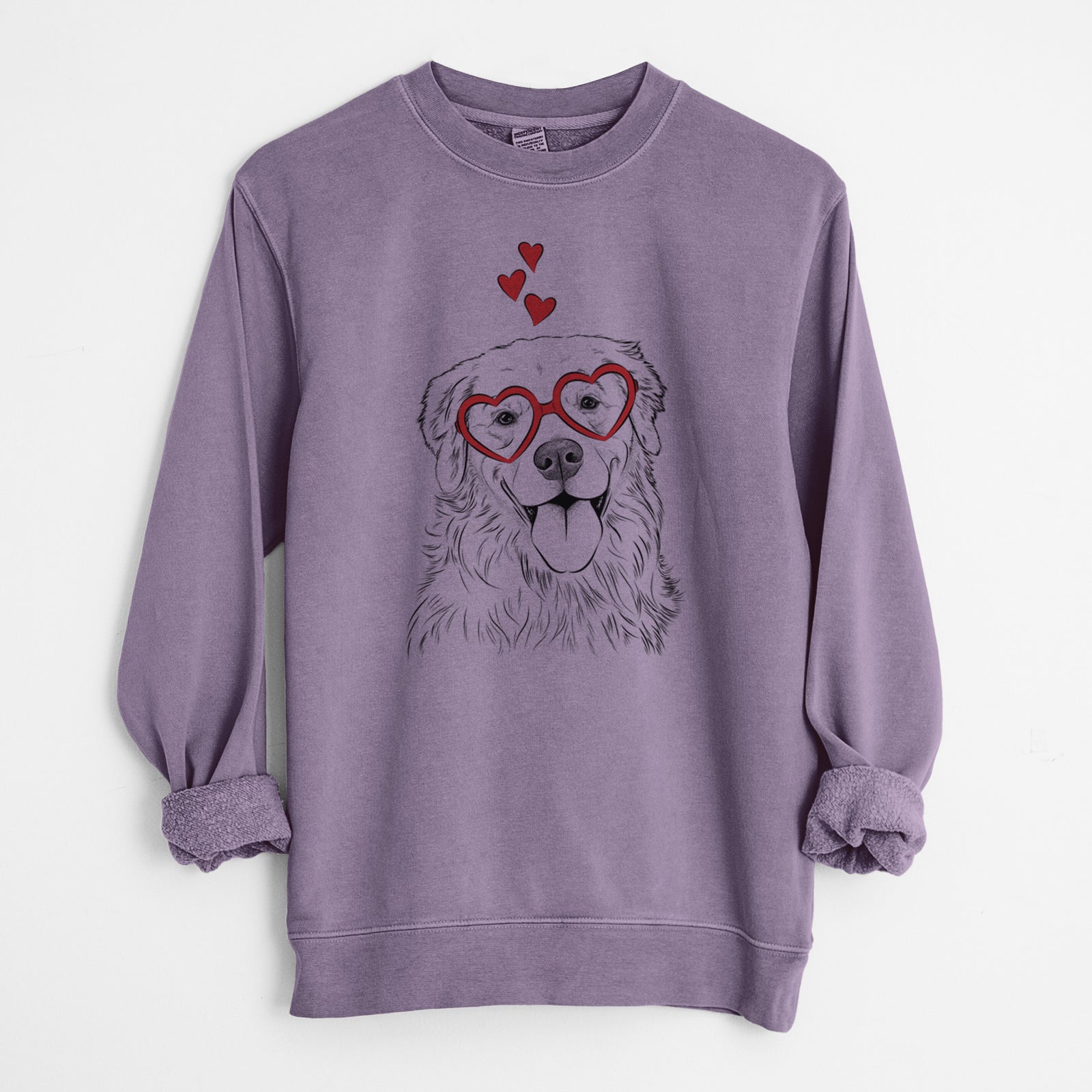 Valentine Ticket the Golden Retriever - Unisex Pigment Dyed Crew Sweatshirt