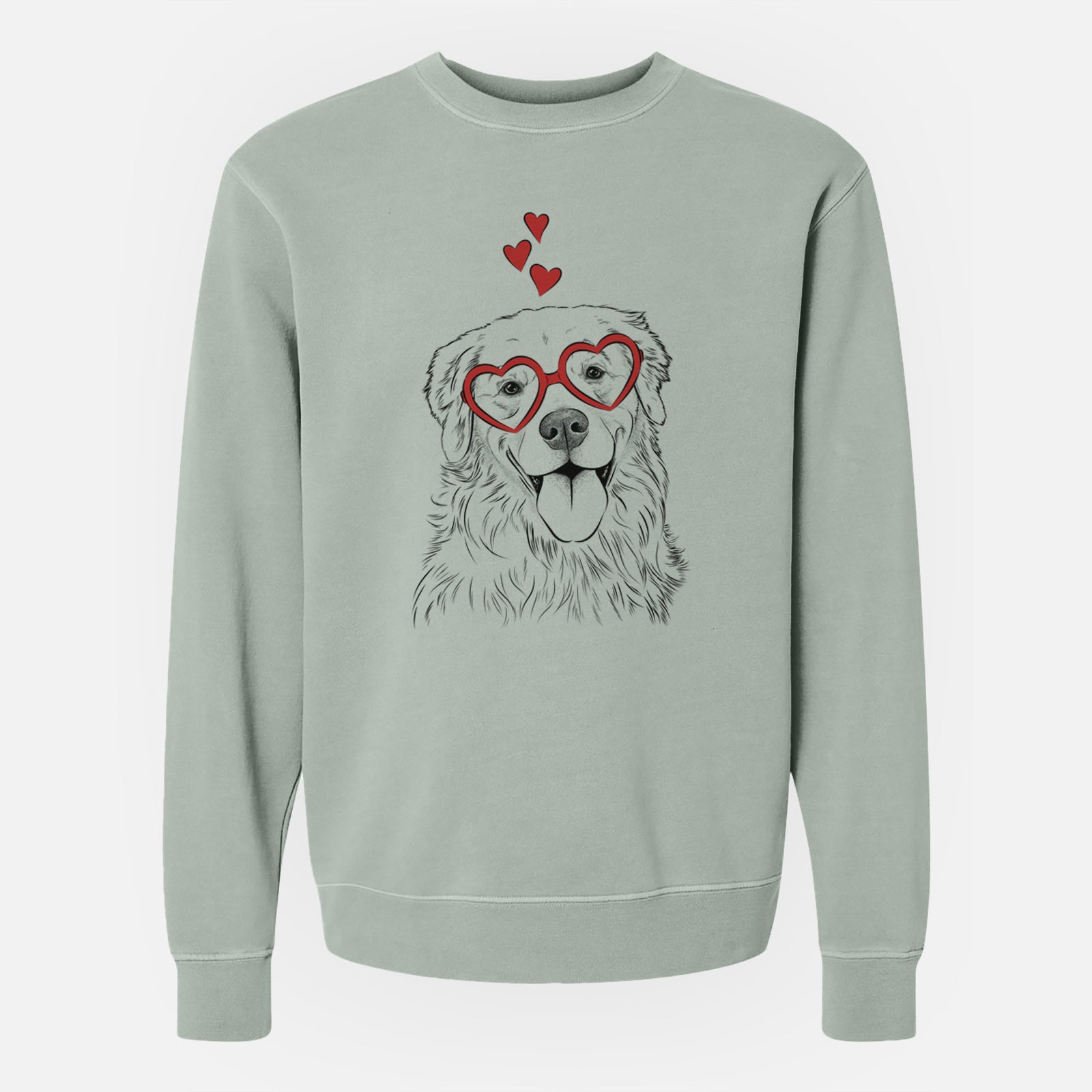Valentine Ticket the Golden Retriever - Unisex Pigment Dyed Crew Sweatshirt