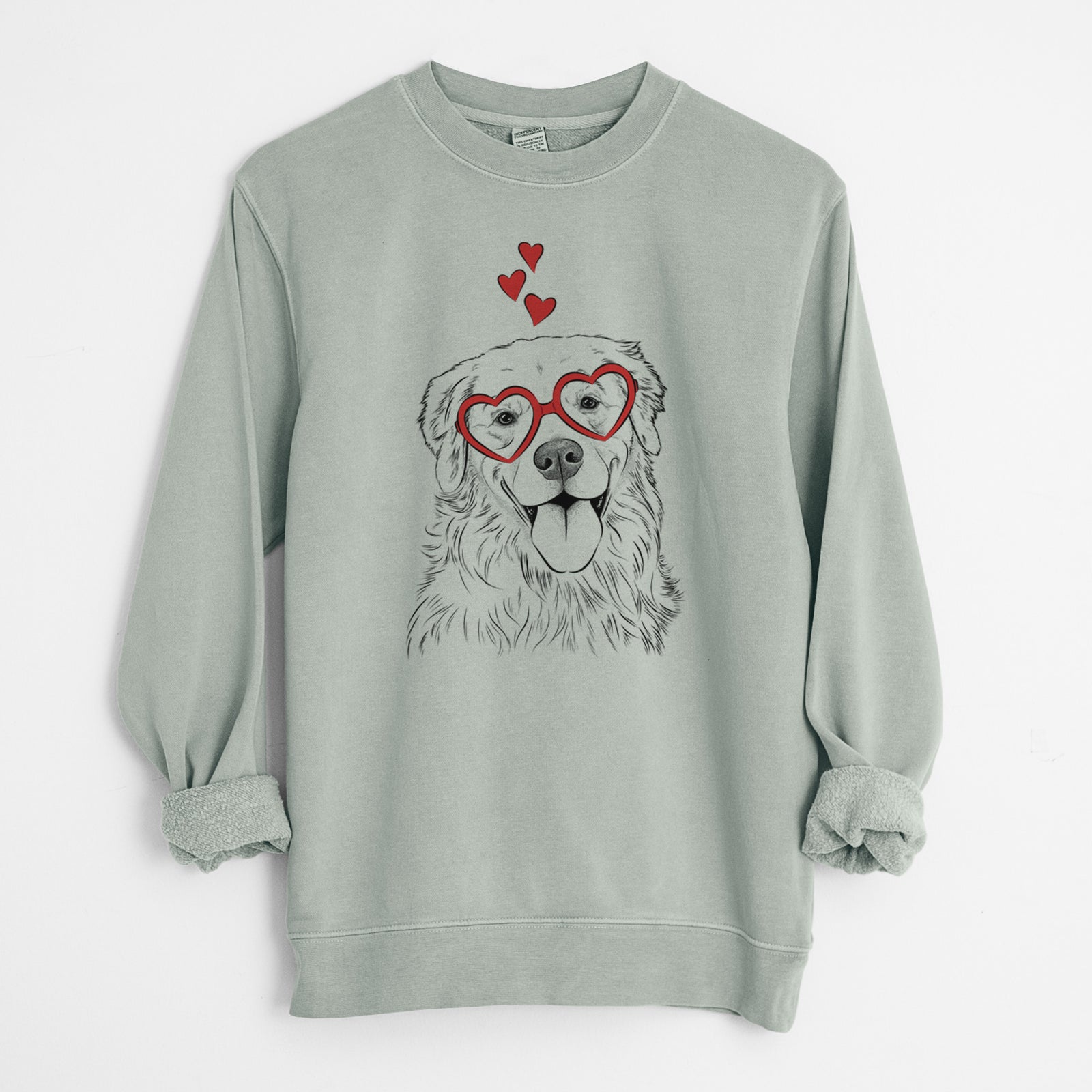 Valentine Ticket the Golden Retriever - Unisex Pigment Dyed Crew Sweatshirt