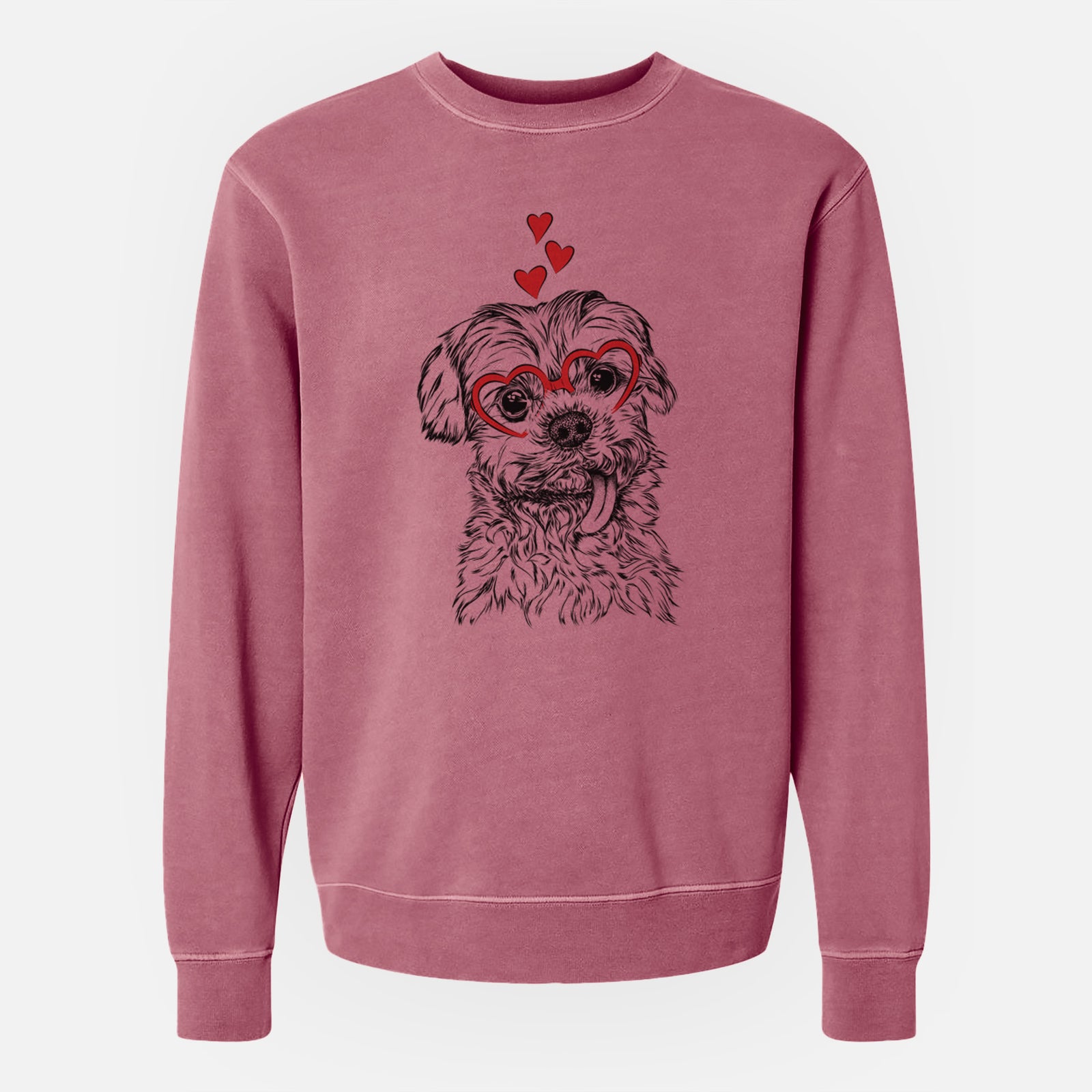 Valentine Tiny Titan the Shih Tzu - Unisex Pigment Dyed Crew Sweatshirt