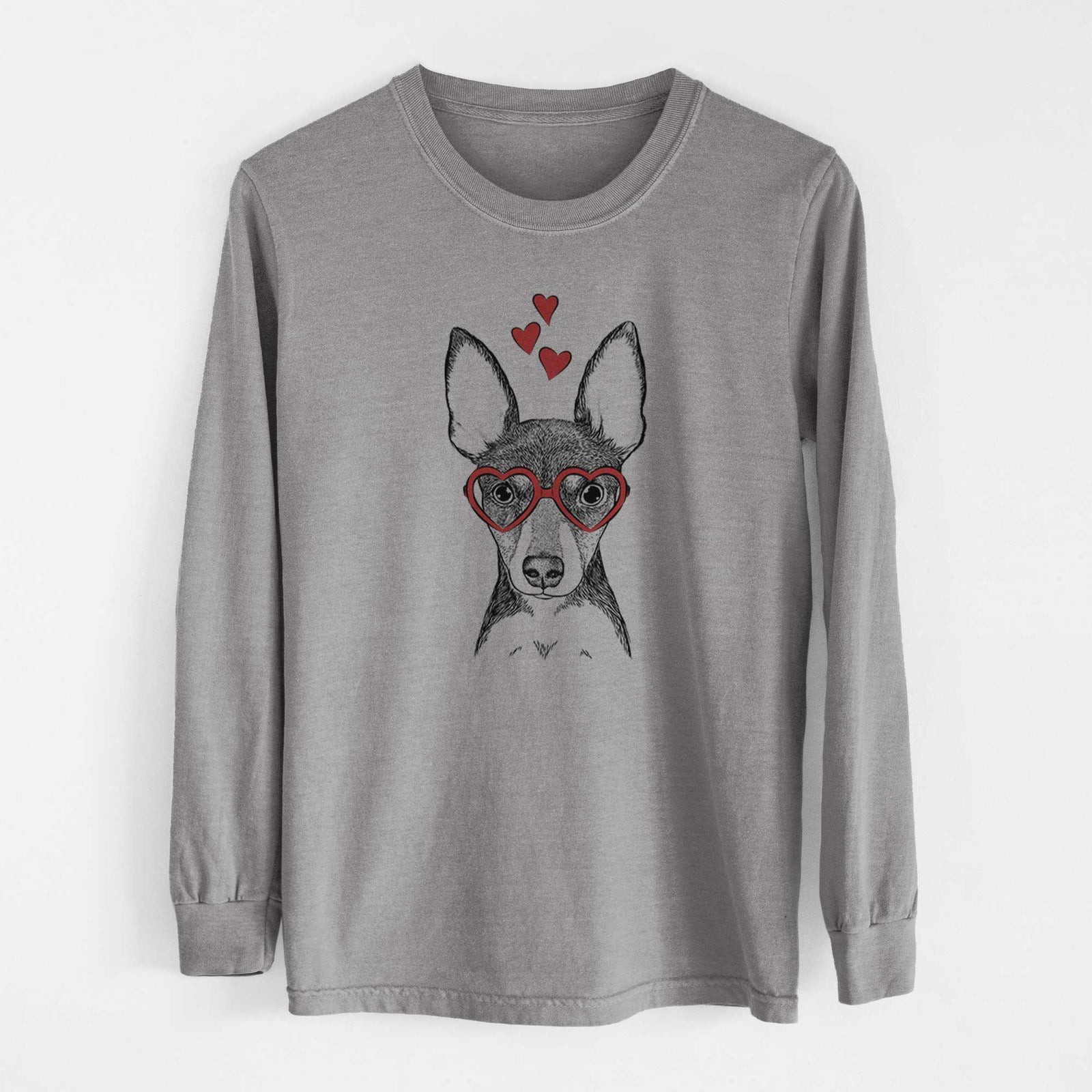 Valentine Tiny the Toy Fox Terrier - Heavyweight 100% Cotton Long Sleeve