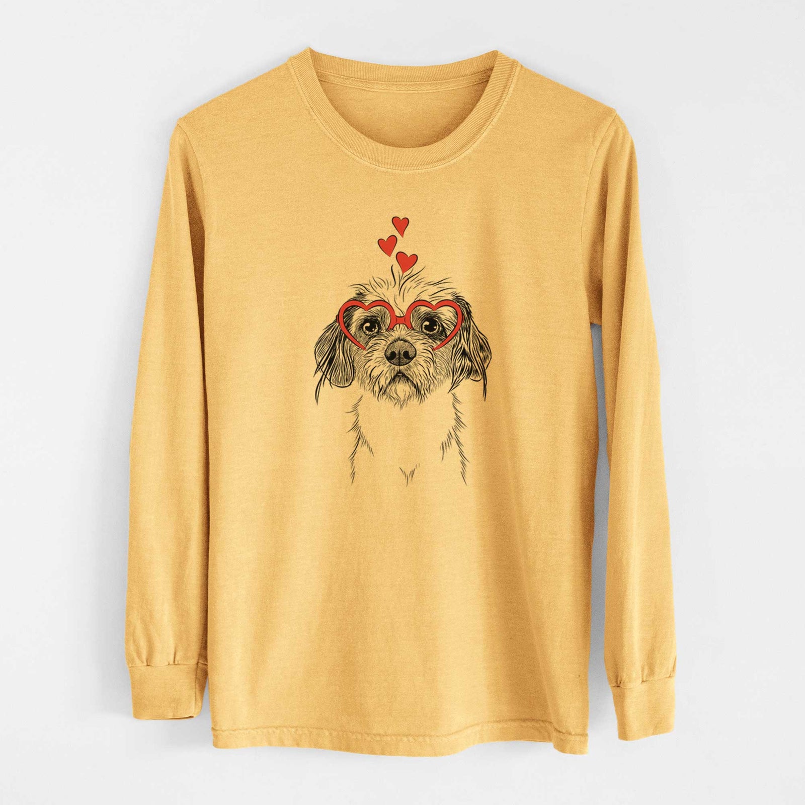 Valentine Tiny Tucker the Mixed Breed - Heavyweight 100% Cotton Long Sleeve