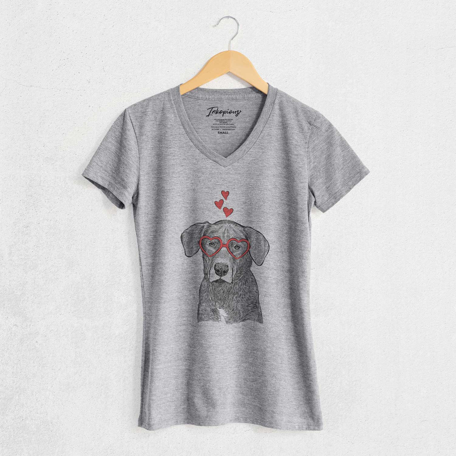 Valentine Tom the Lab Dane Mix - Women's V-neck Shirt
