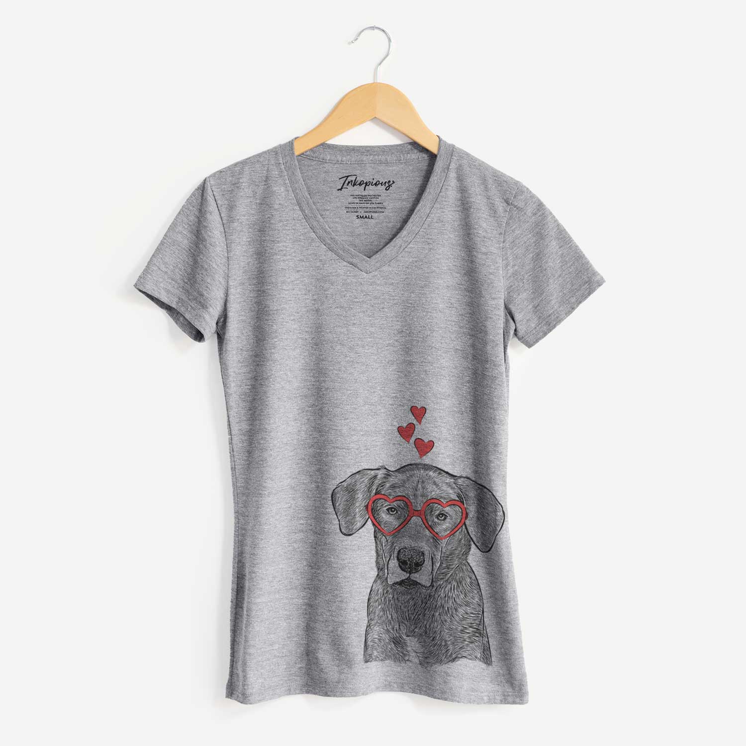 Valentine Tom the Lab Dane Mix - Women's V-neck Shirt