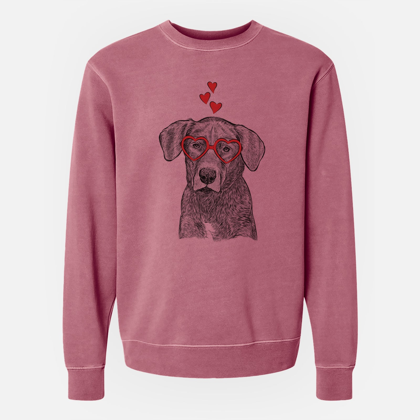 Valentine Tom the Lab Dane Mix - Unisex Pigment Dyed Crew Sweatshirt