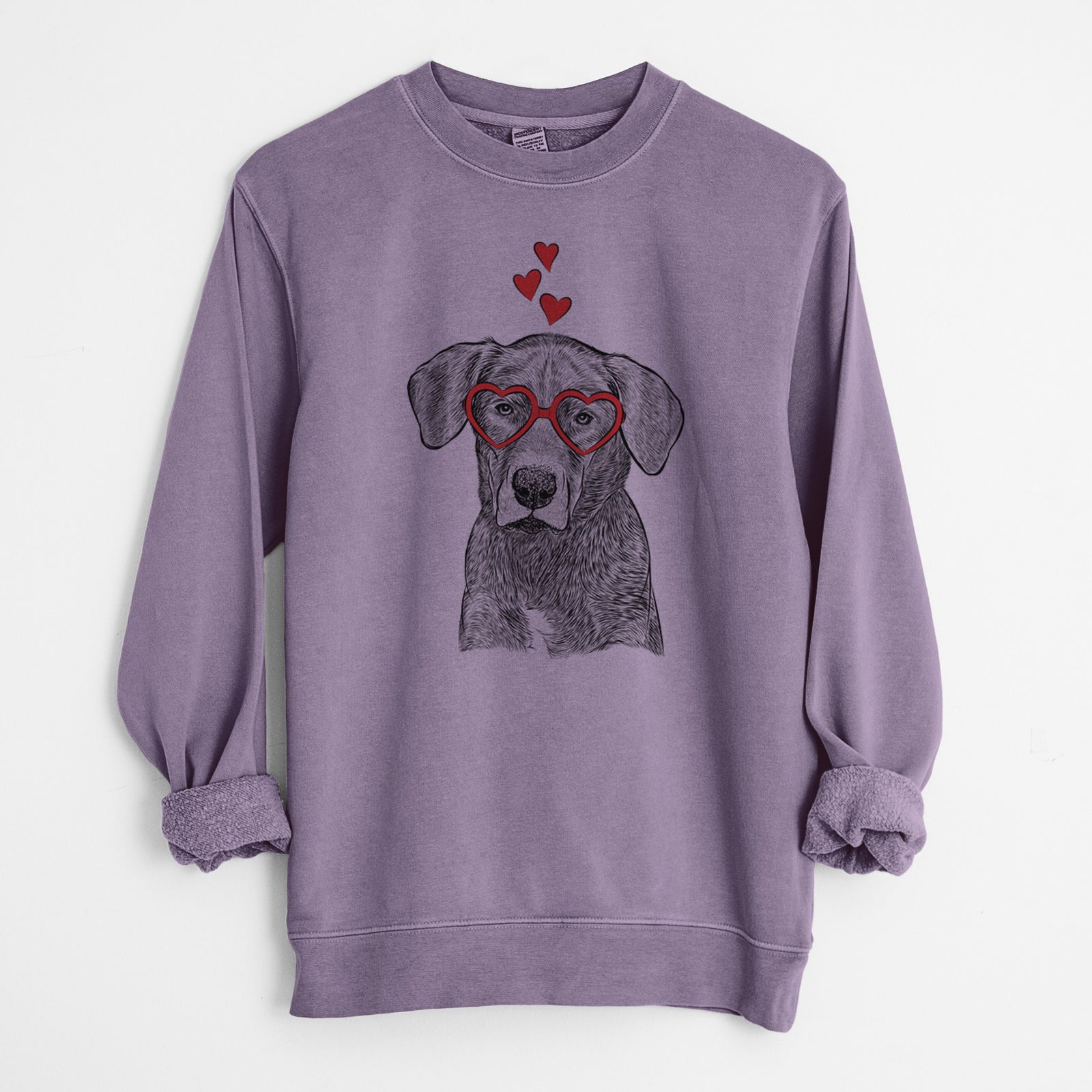 Valentine Tom the Lab Dane Mix - Unisex Pigment Dyed Crew Sweatshirt